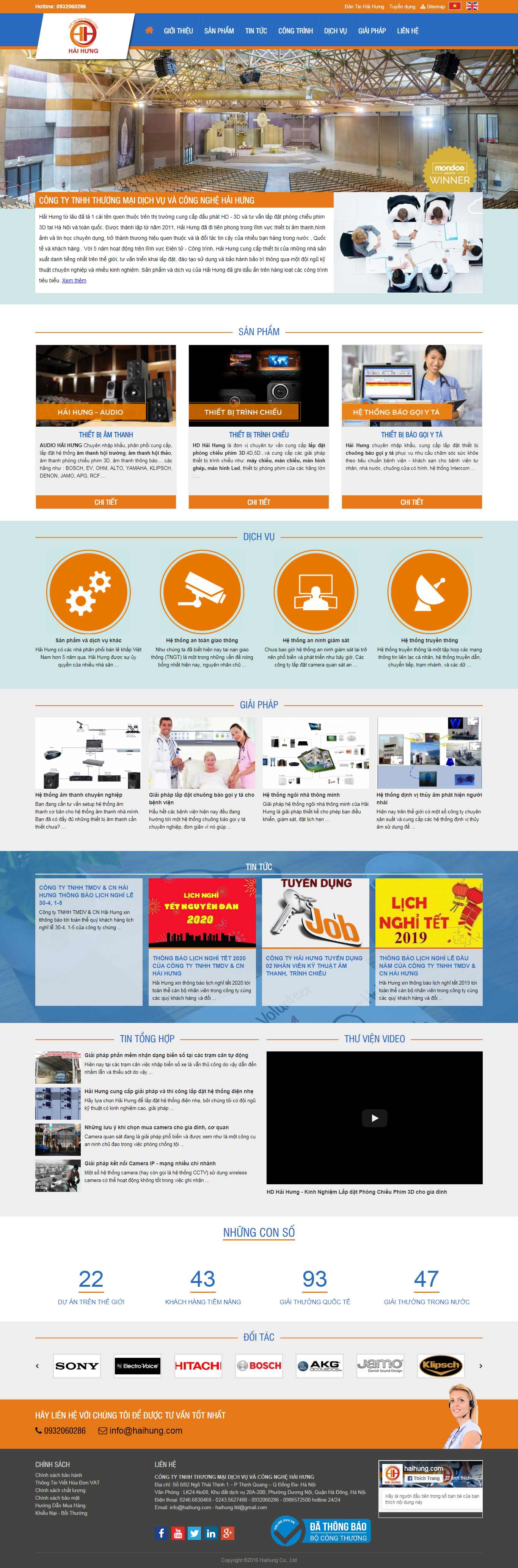 Thiết kế Web hệ thống an ninh haihung.com