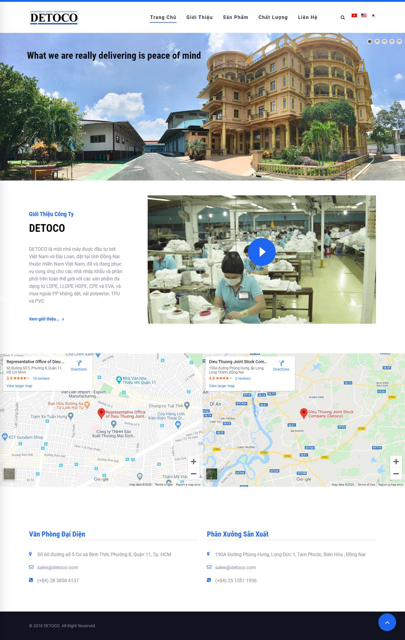 Thiết kế Web bán áo mưa detoco.com