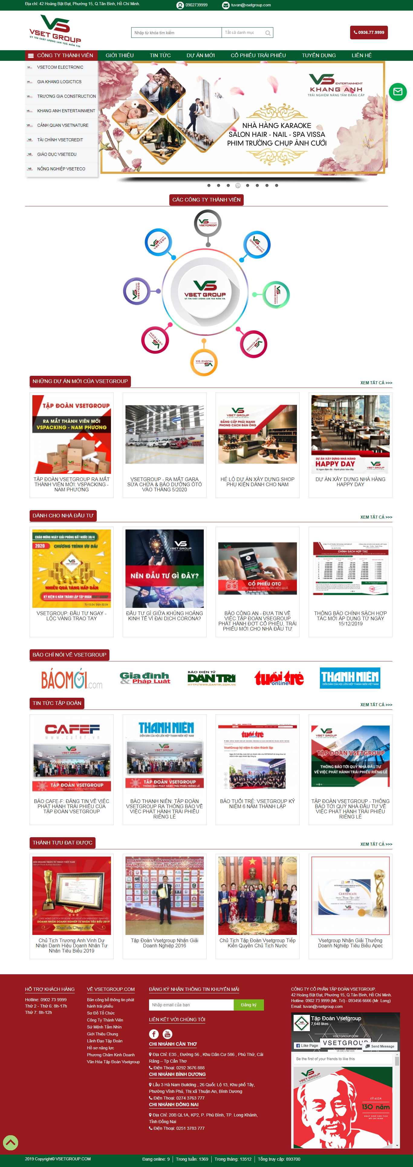 Thiết kế Web tài chính vsetgroup.com