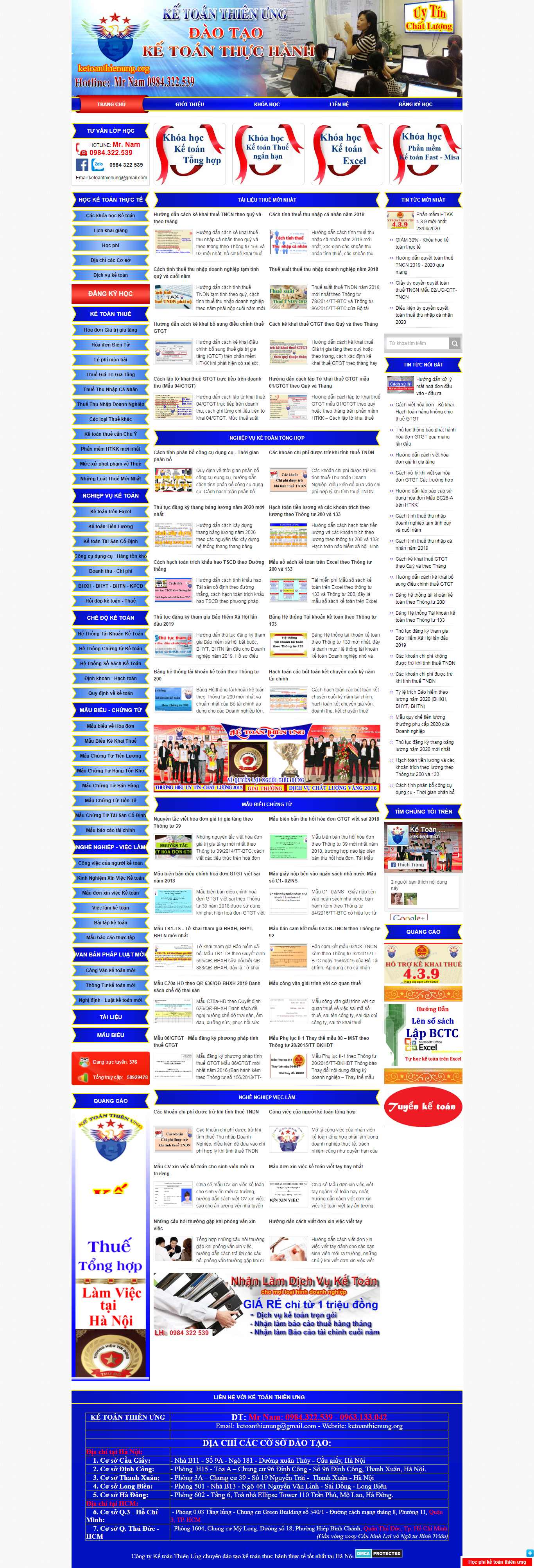 Thiết kế Web kế toán ketoanthienung.org