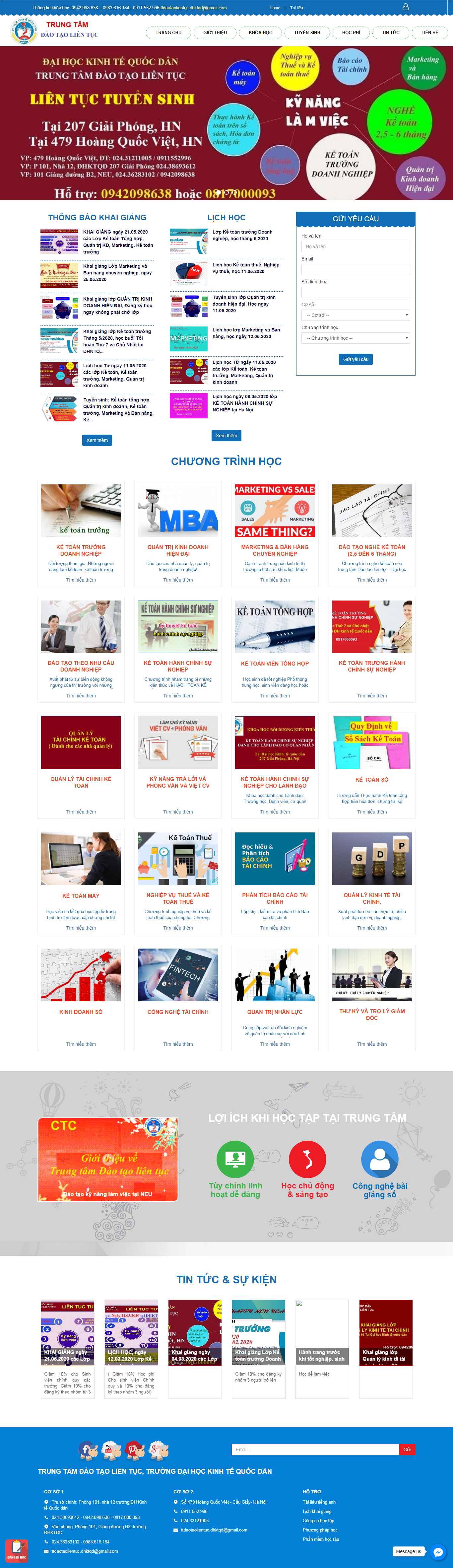 Thiết kế Web kế toán ttdaotaolientuc.neu.edu.vn