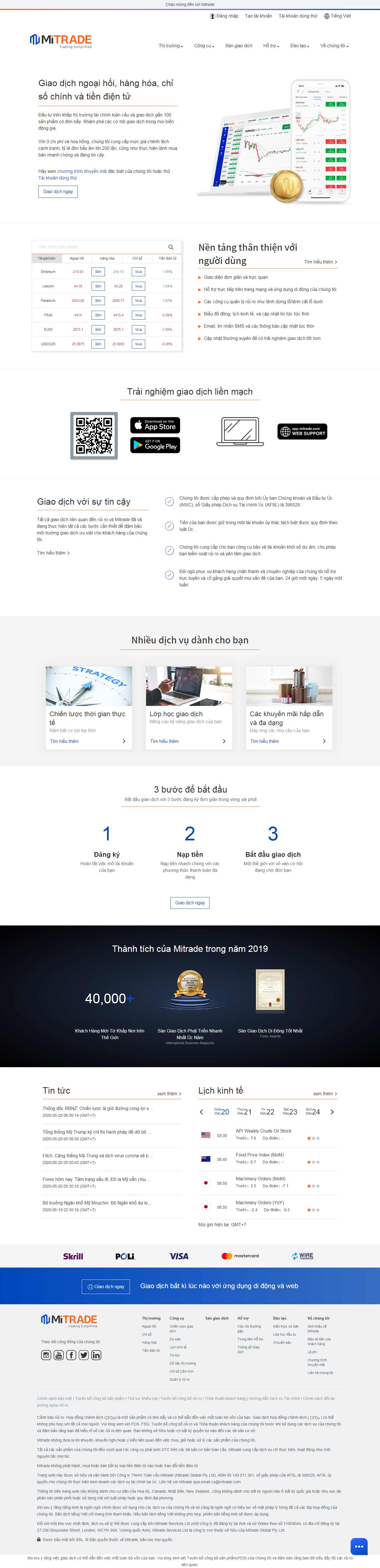 Thiết kế Web chứng khoán mitrade.com
