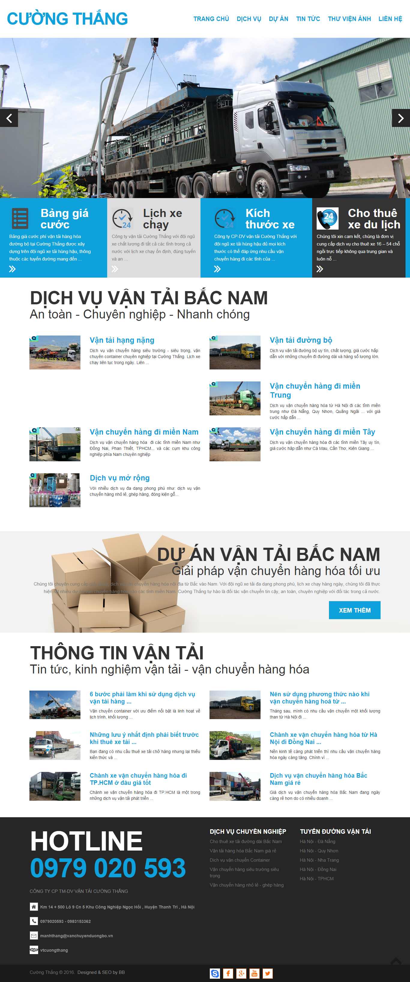 Thiết kế Web hàng hải vanchuyenduongbo.vn