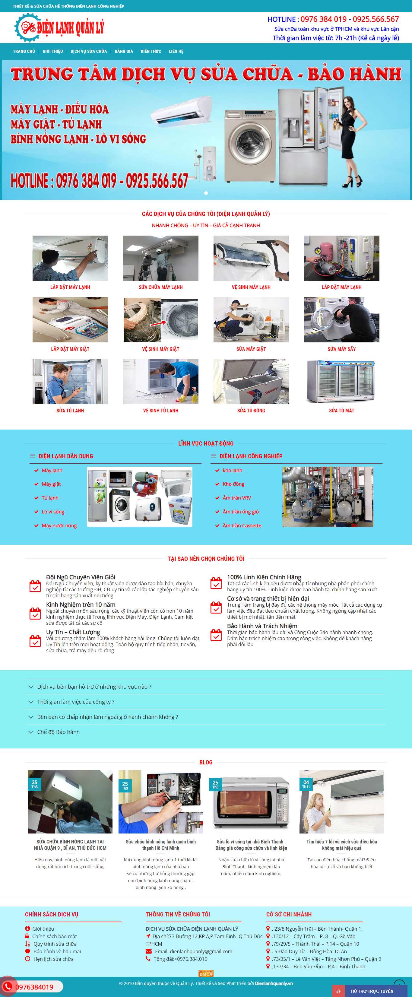 Thiết kế Web điện lạnh dienlanhquanly.vn