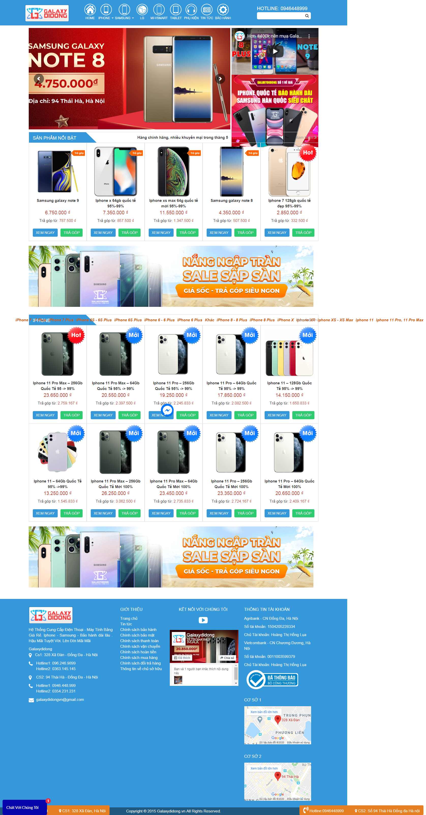 Thiết kế Web bán điện đoại di động galaxydidong.vn