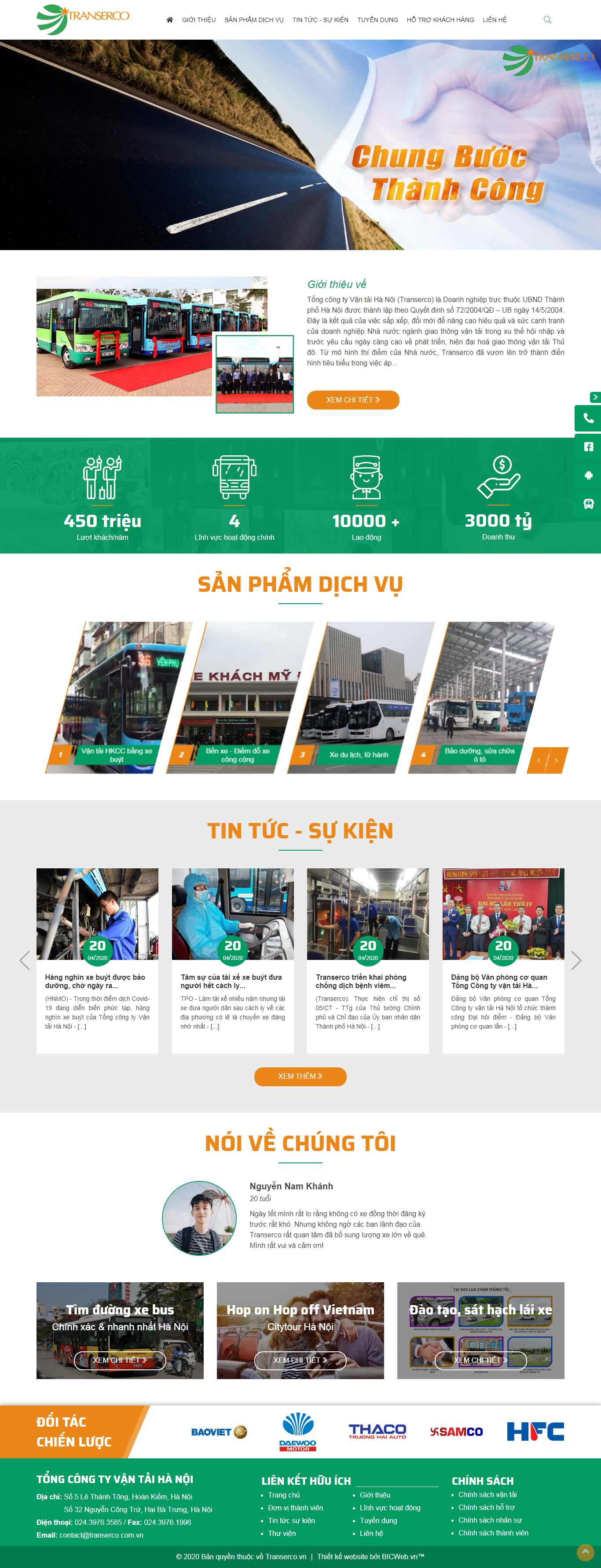 Thiết kế Web miễn phí transerco.com.vn