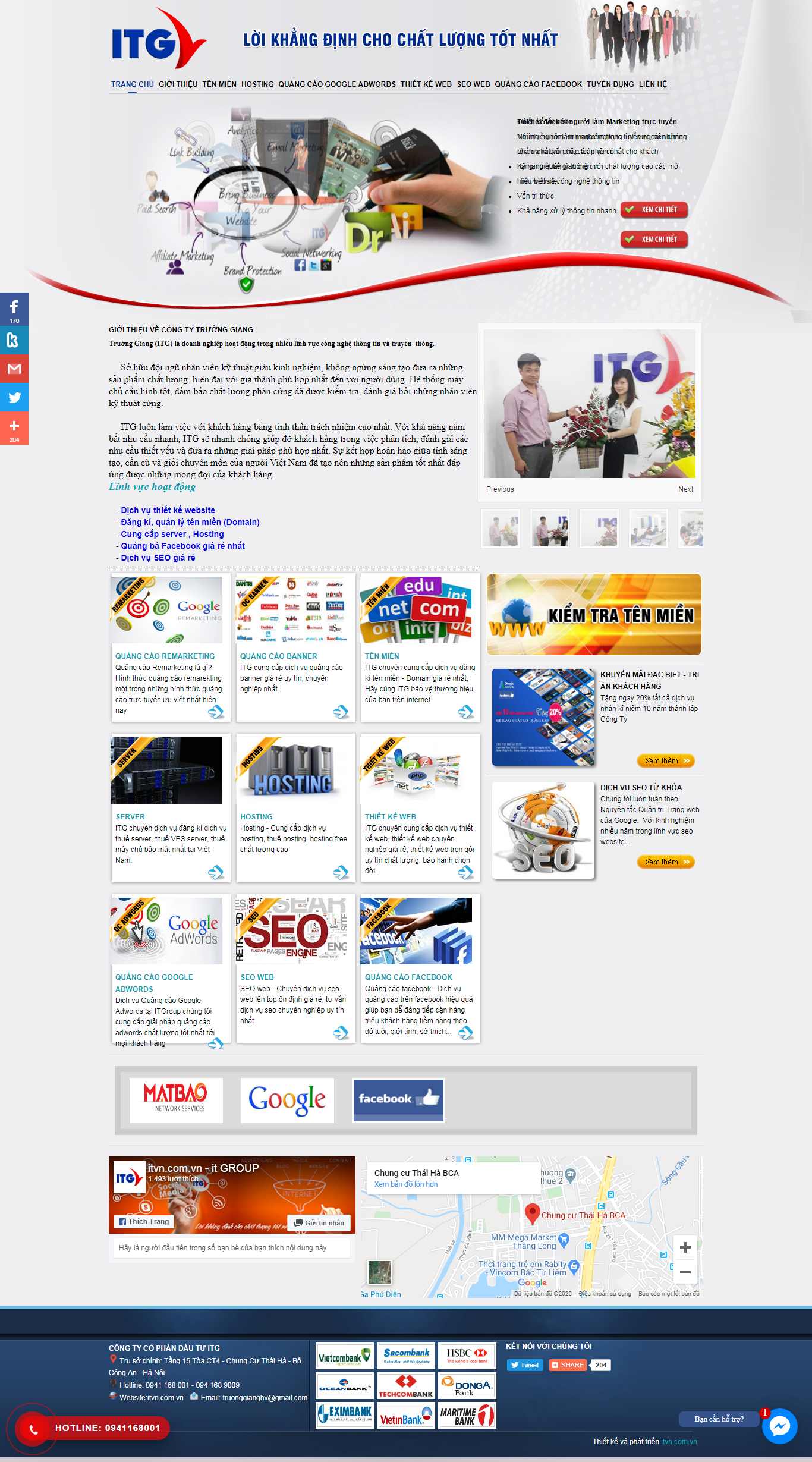 Thiết kế Web quảng cáo facebook itvn.com.vn