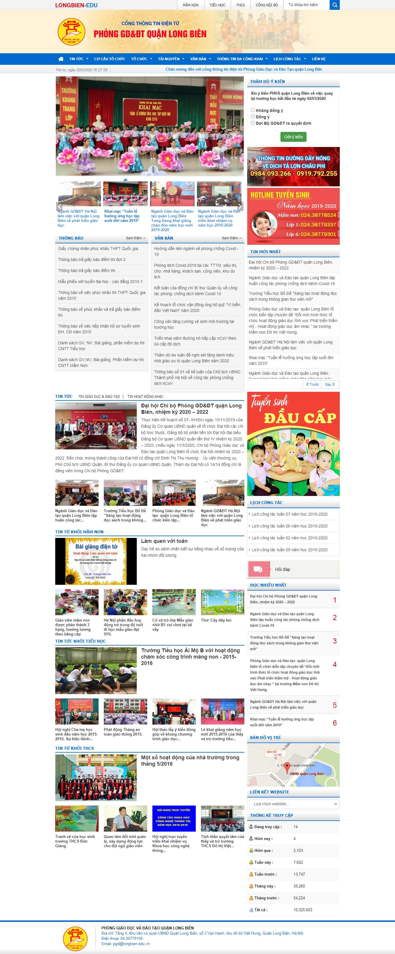 Thiết kế Web trường cấp 1 longbien.edu.vn