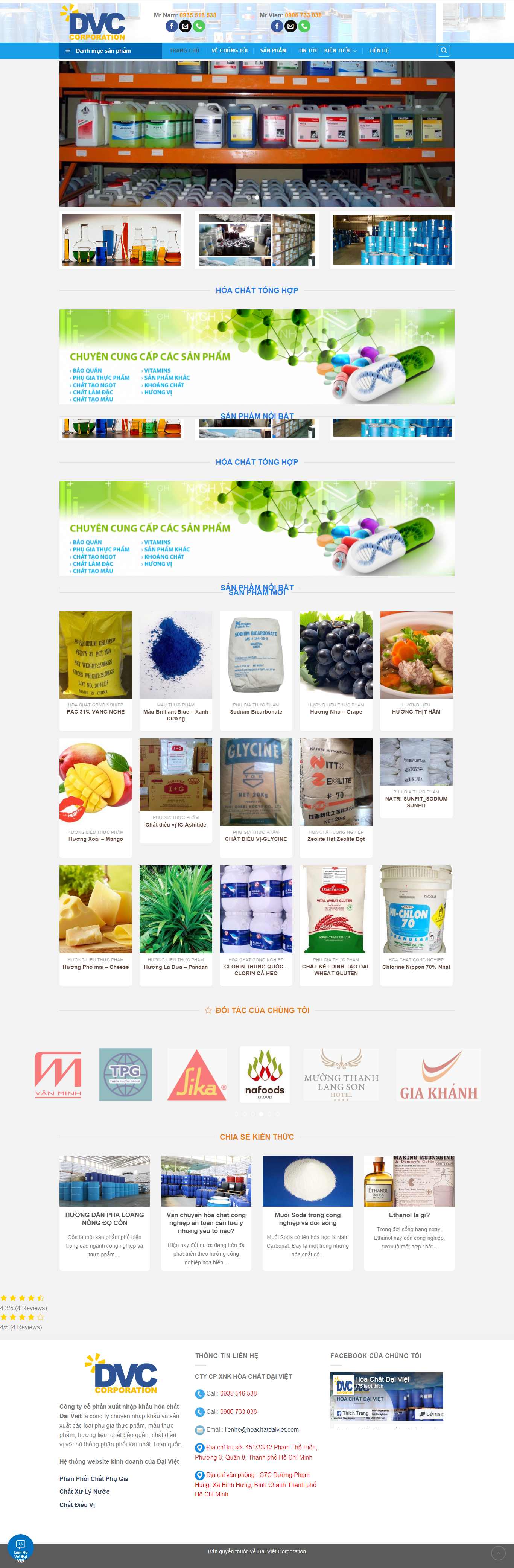 Thiết kế Web giới thiệu công ty hoachatdaiviet.com