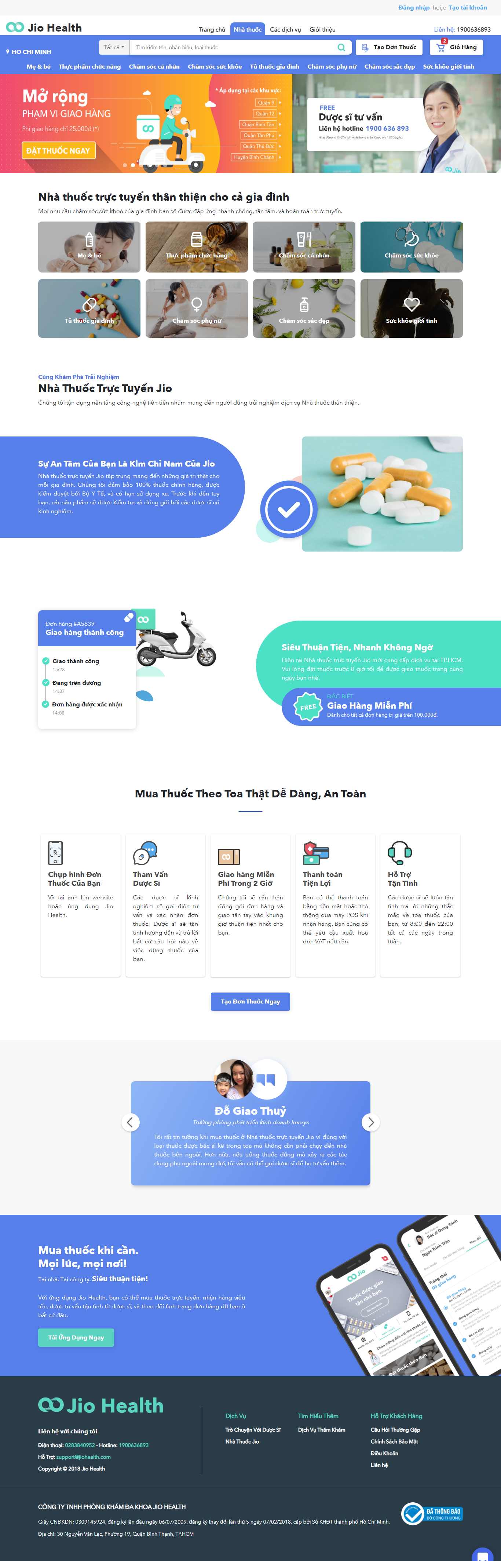 Thiết kế Web hiệu thuốc pharmacy.jiohealth.com