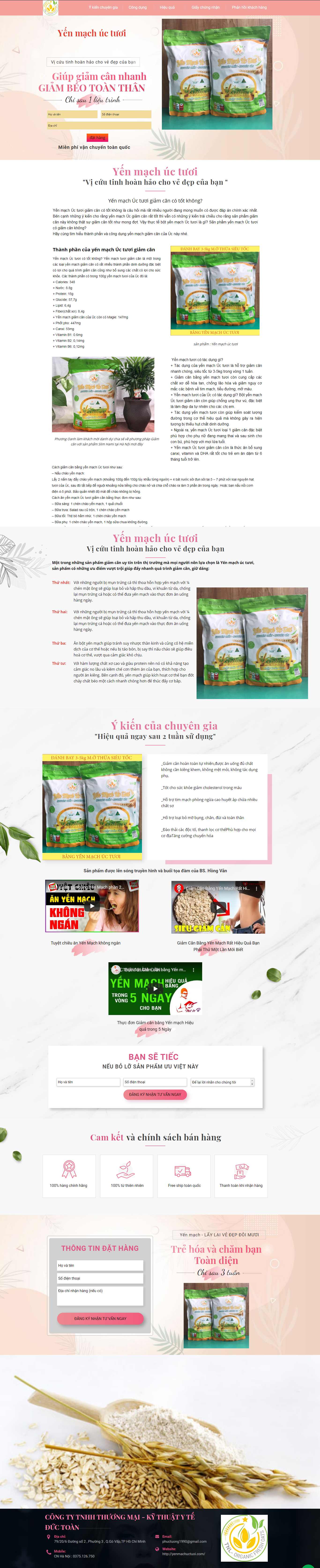 Thiết kế Web landing page yenmachuctuoi.com