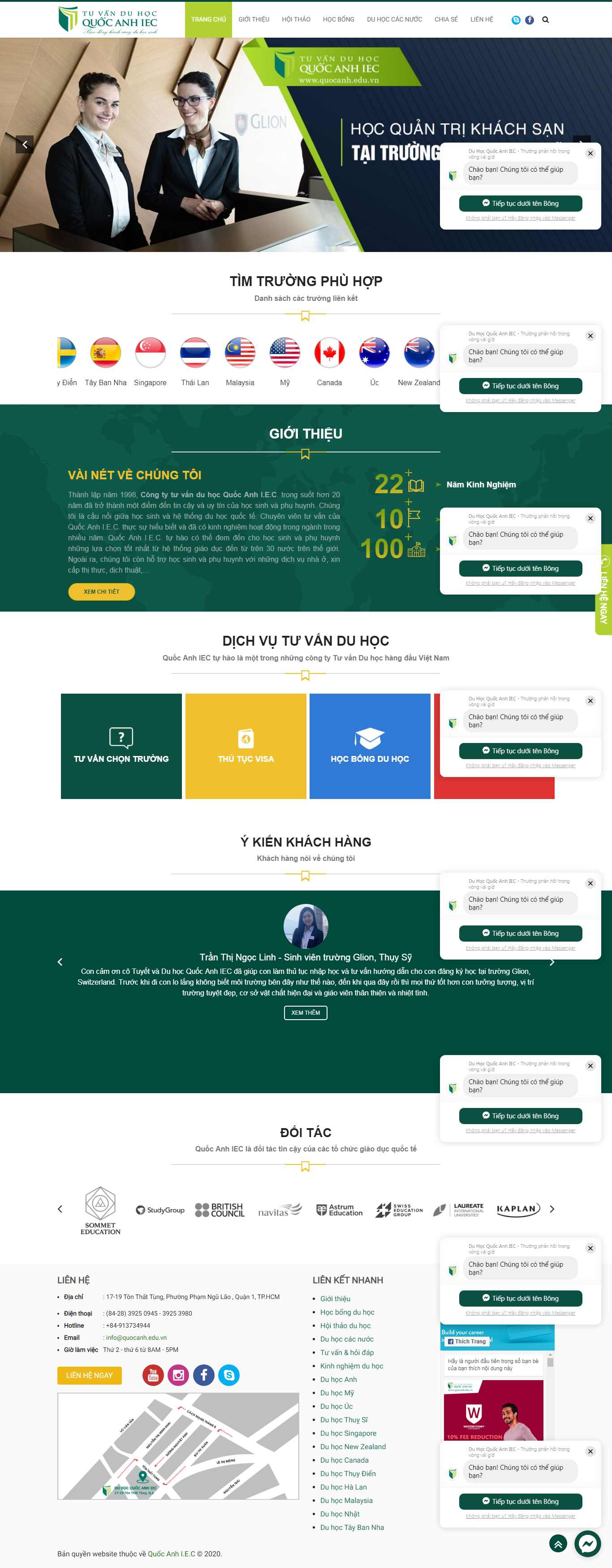 Thiết kế Web du học anh quocanh.edu.vn