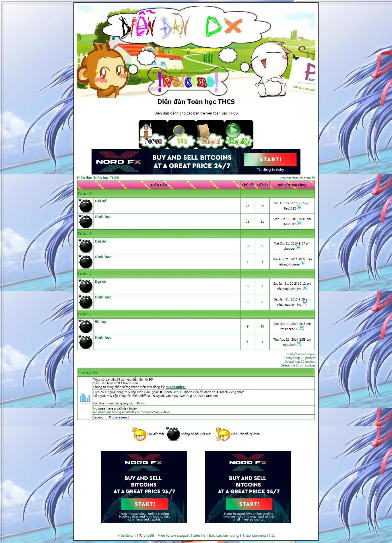Thiết kế Web diễn đàn diendantoanthcs.forumvi.net
