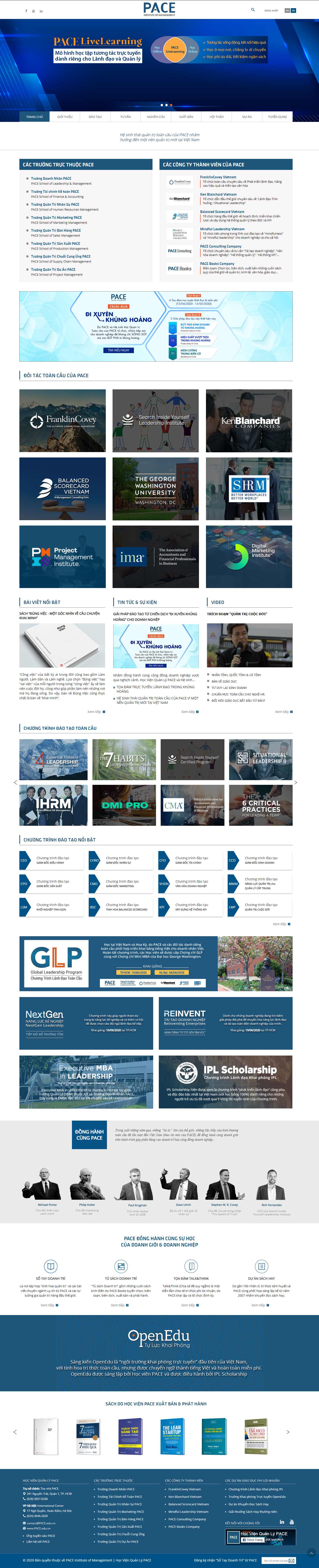 Thiết kế Web hội thảo pace.edu.vn