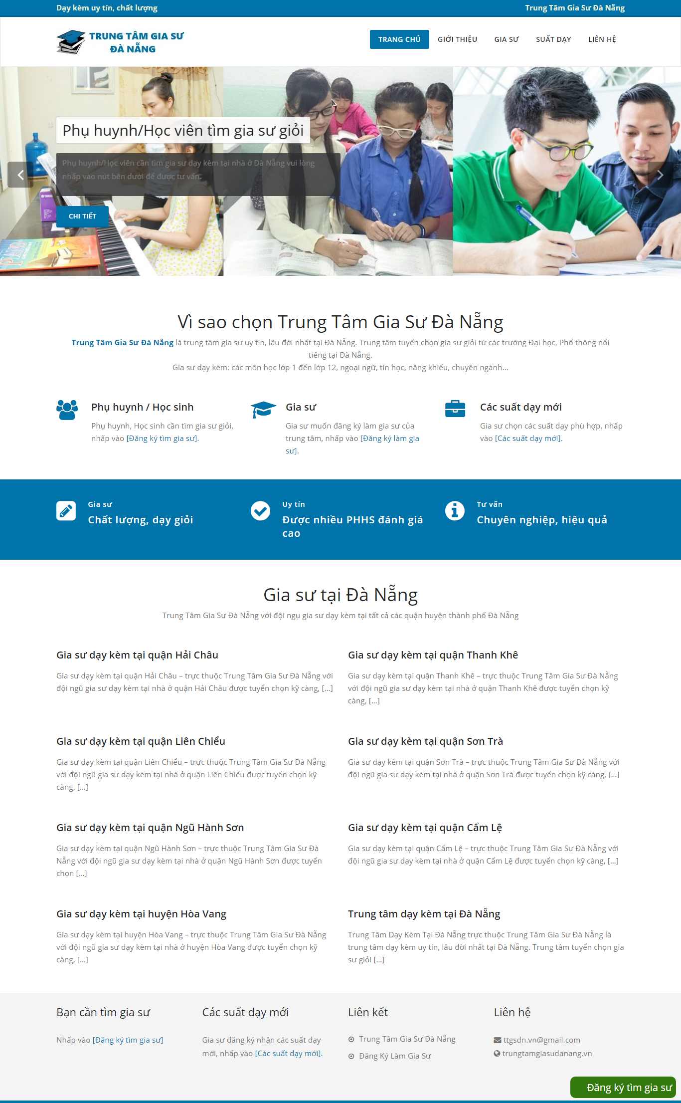 Thiết kế Web trung tâm gia sư trungtamgiasudanang.vn
