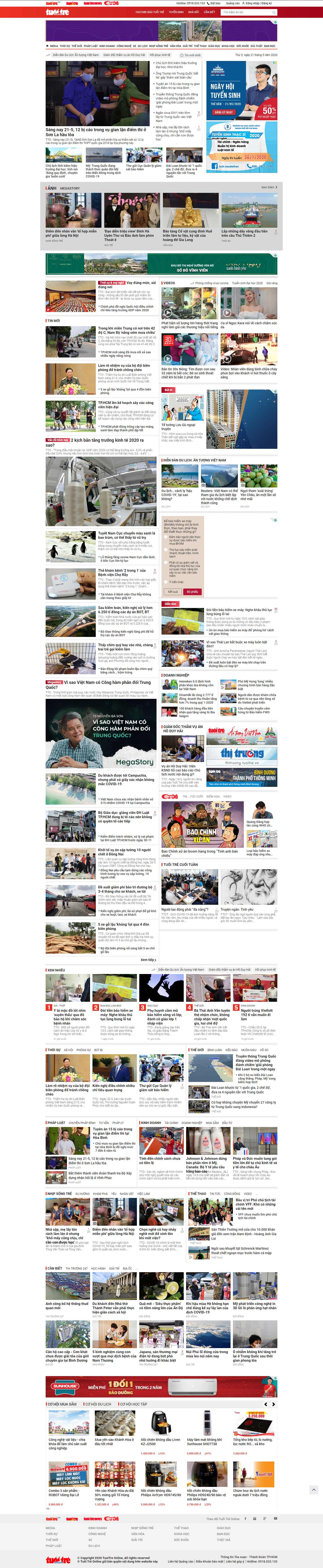 Thiết kế Web báo điện tử tuoitre.vn