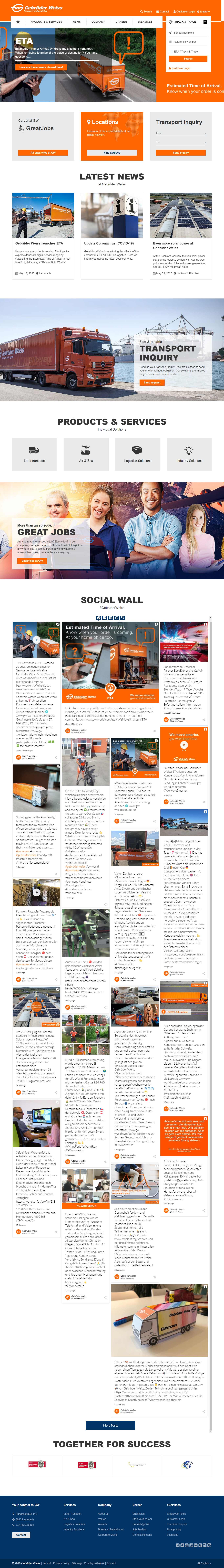 Thiết kế Web dịch vụ logistics gw-world.com