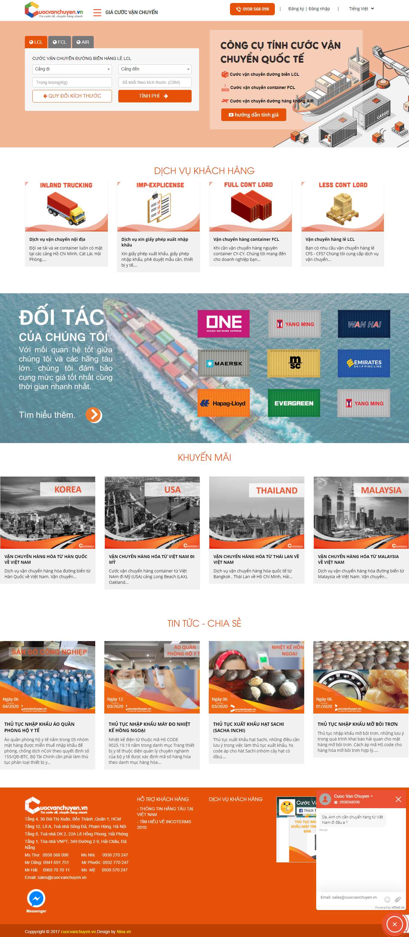 Thiết kế Web xuất khẩu cuocvanchuyen.vn