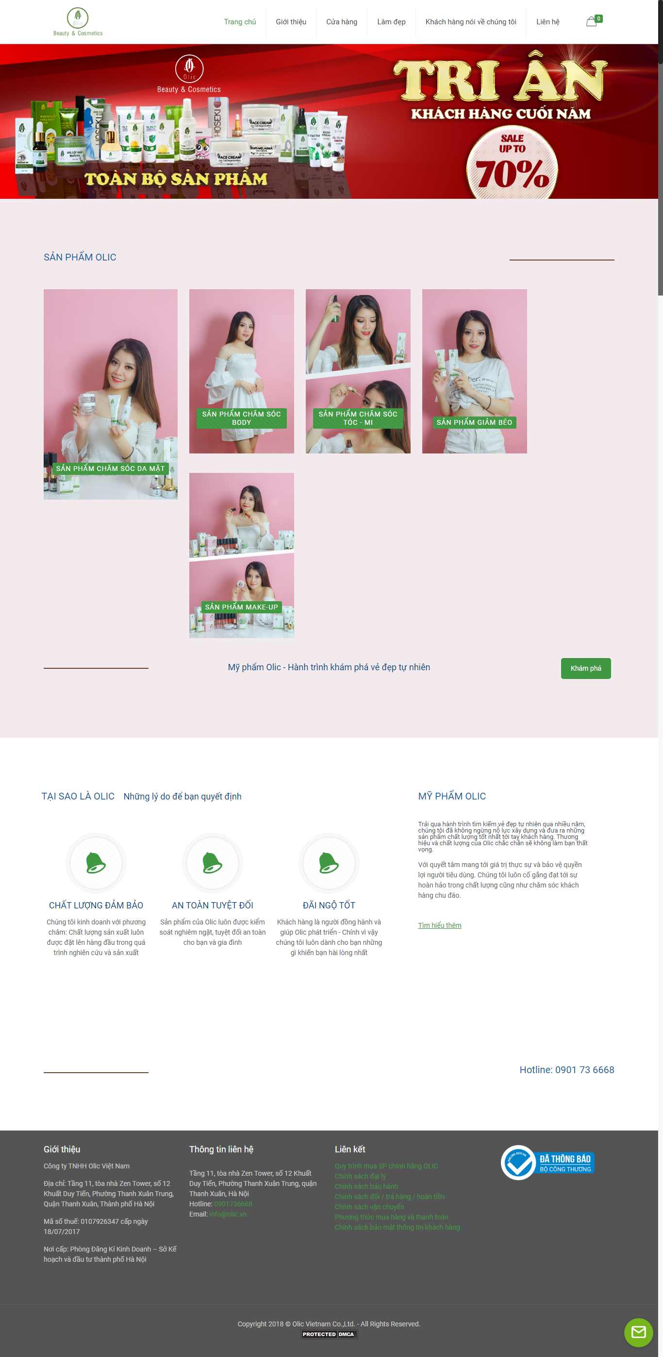 Thiết kế Web asp.net myphamolic.vn