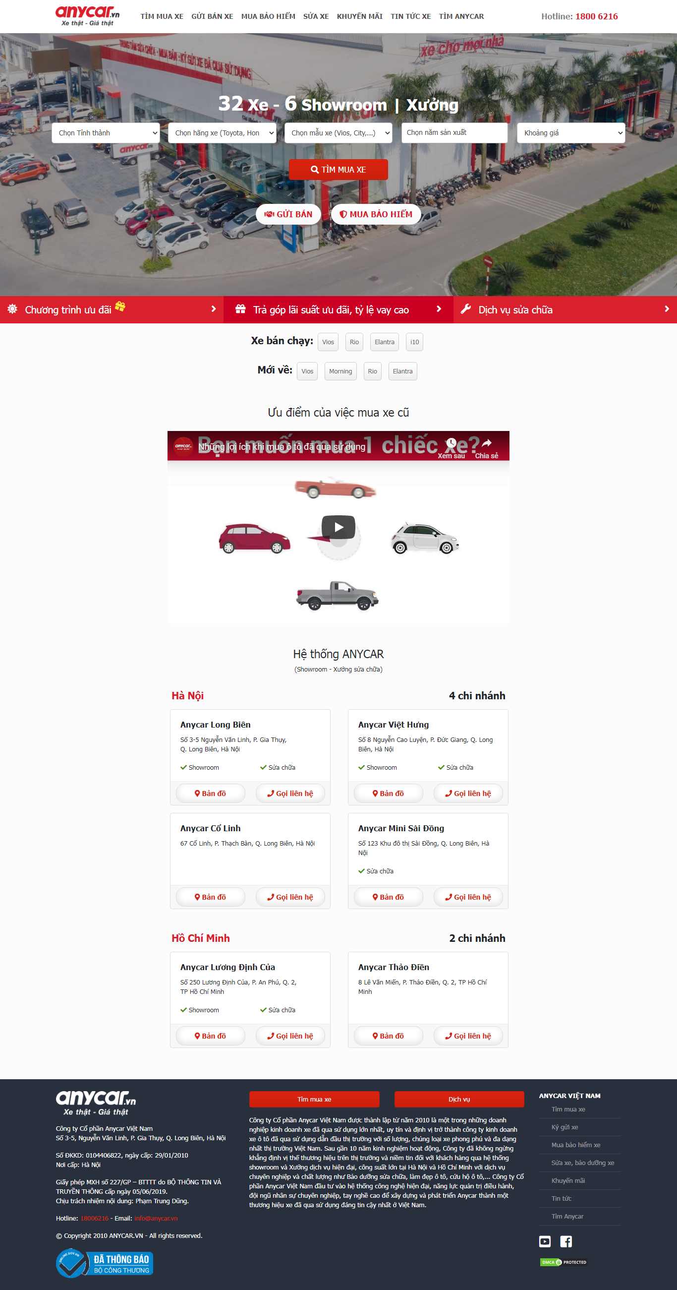 Thiết kế Web siêu tốc anycar.vn