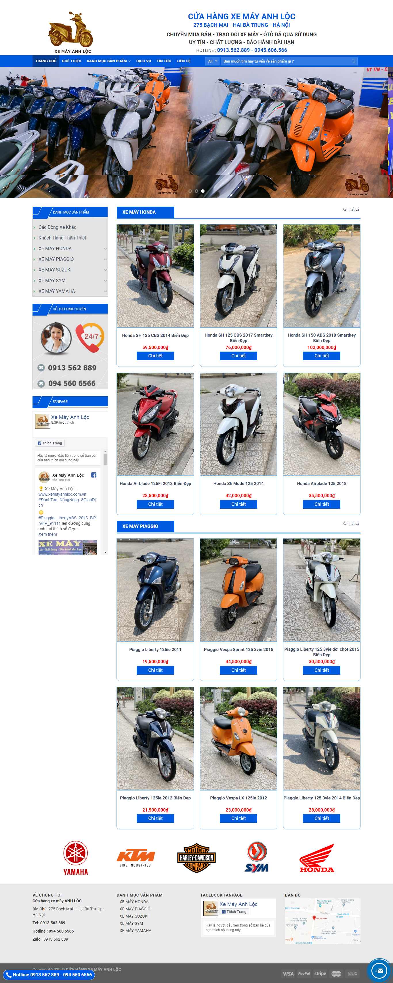 Thiết kế Web siêu tốc xemayanhloc.com.vn