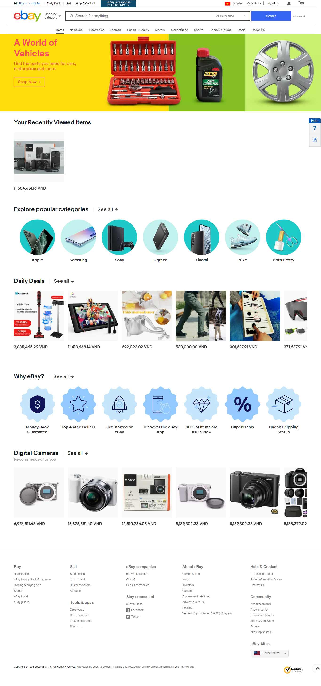 Thiết kế Web nước ngoài ebay.com