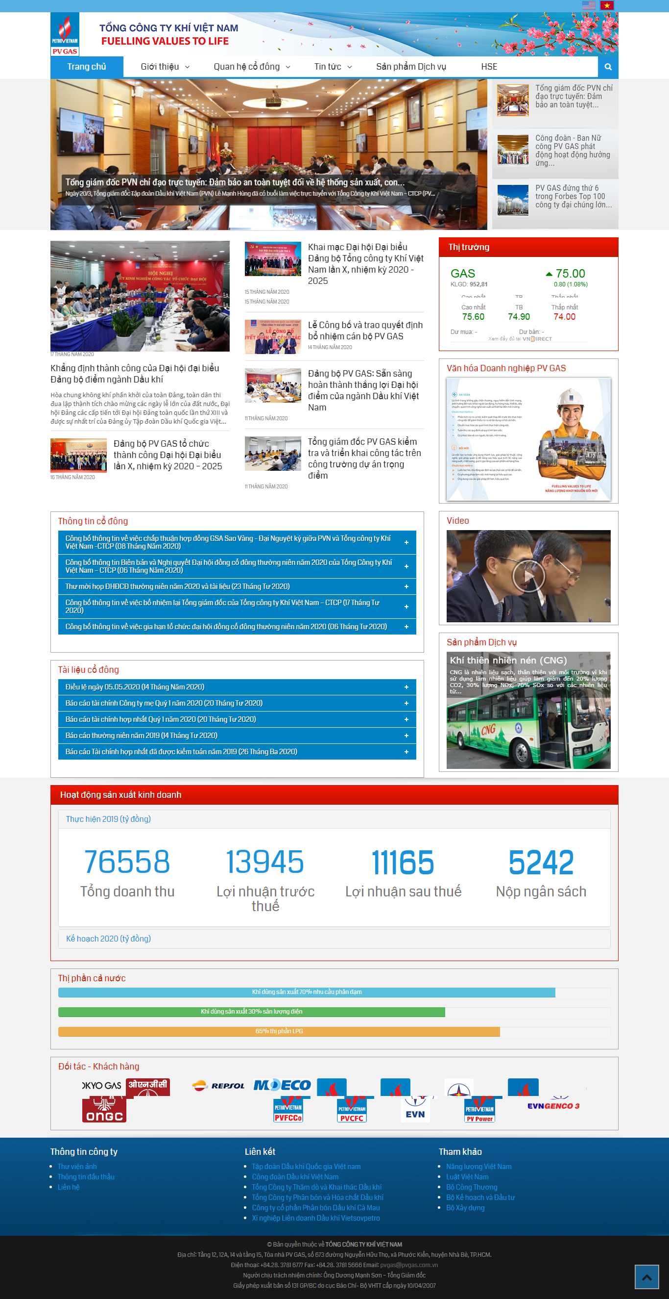 Thiết kế Web dầu khí pvgas.com.vn