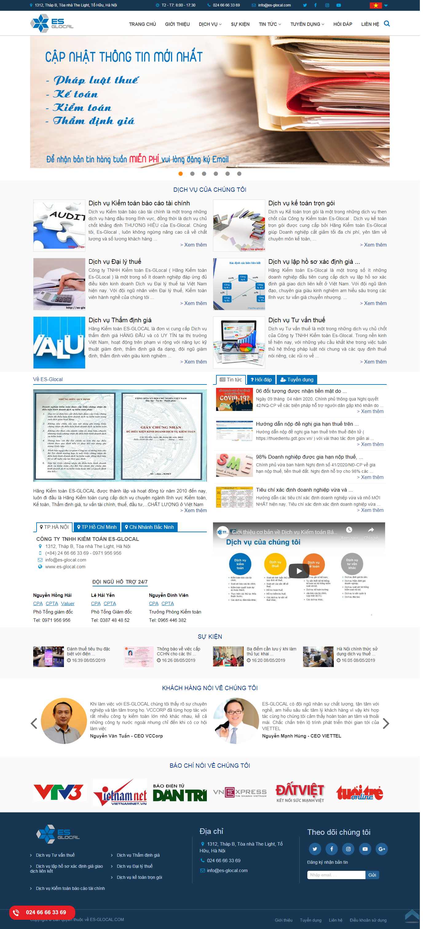 Thiết kế Web kiểm toán es-glocal.com
