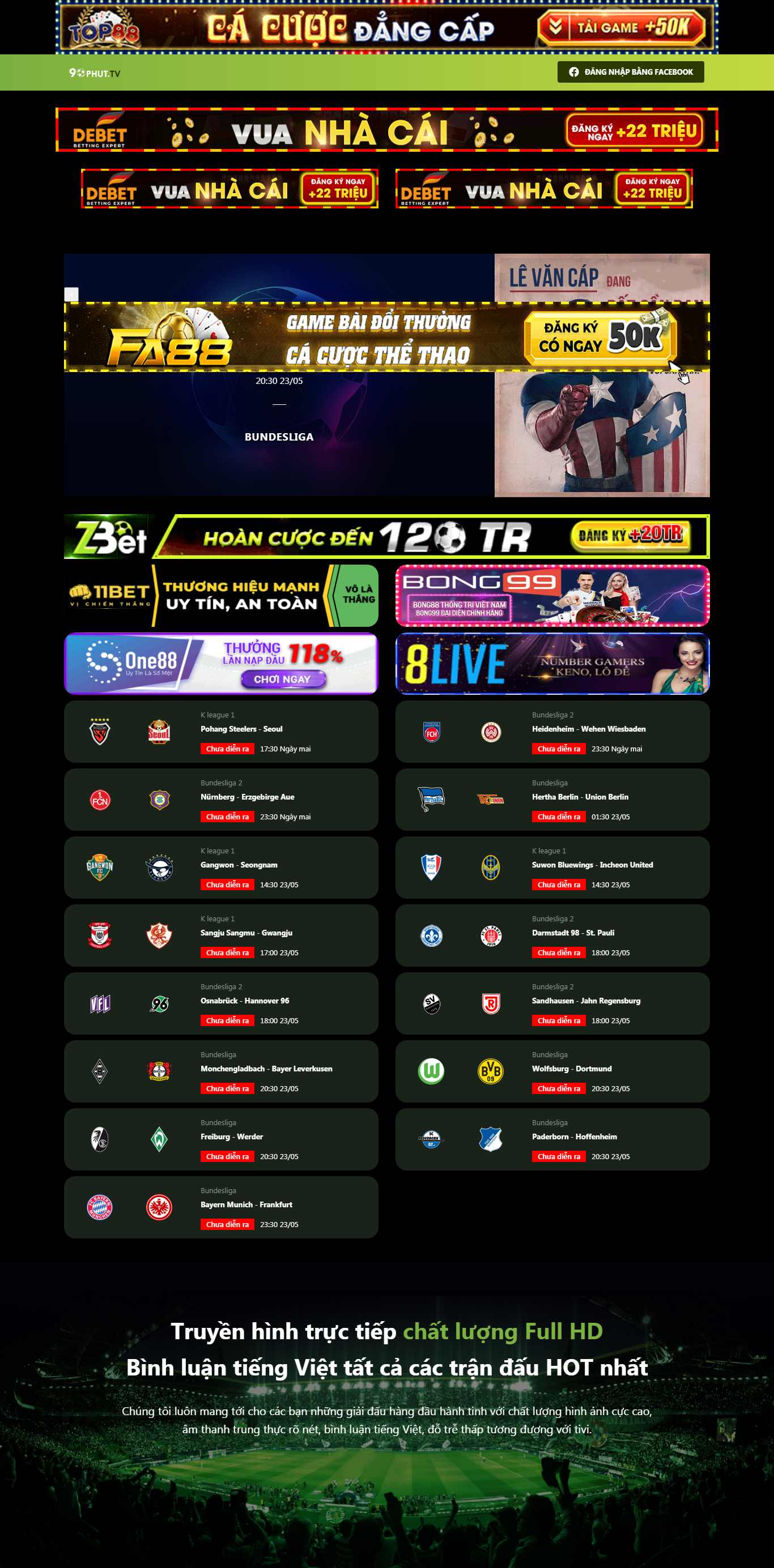 Thiết kế Web bóng đá live.90p.tv