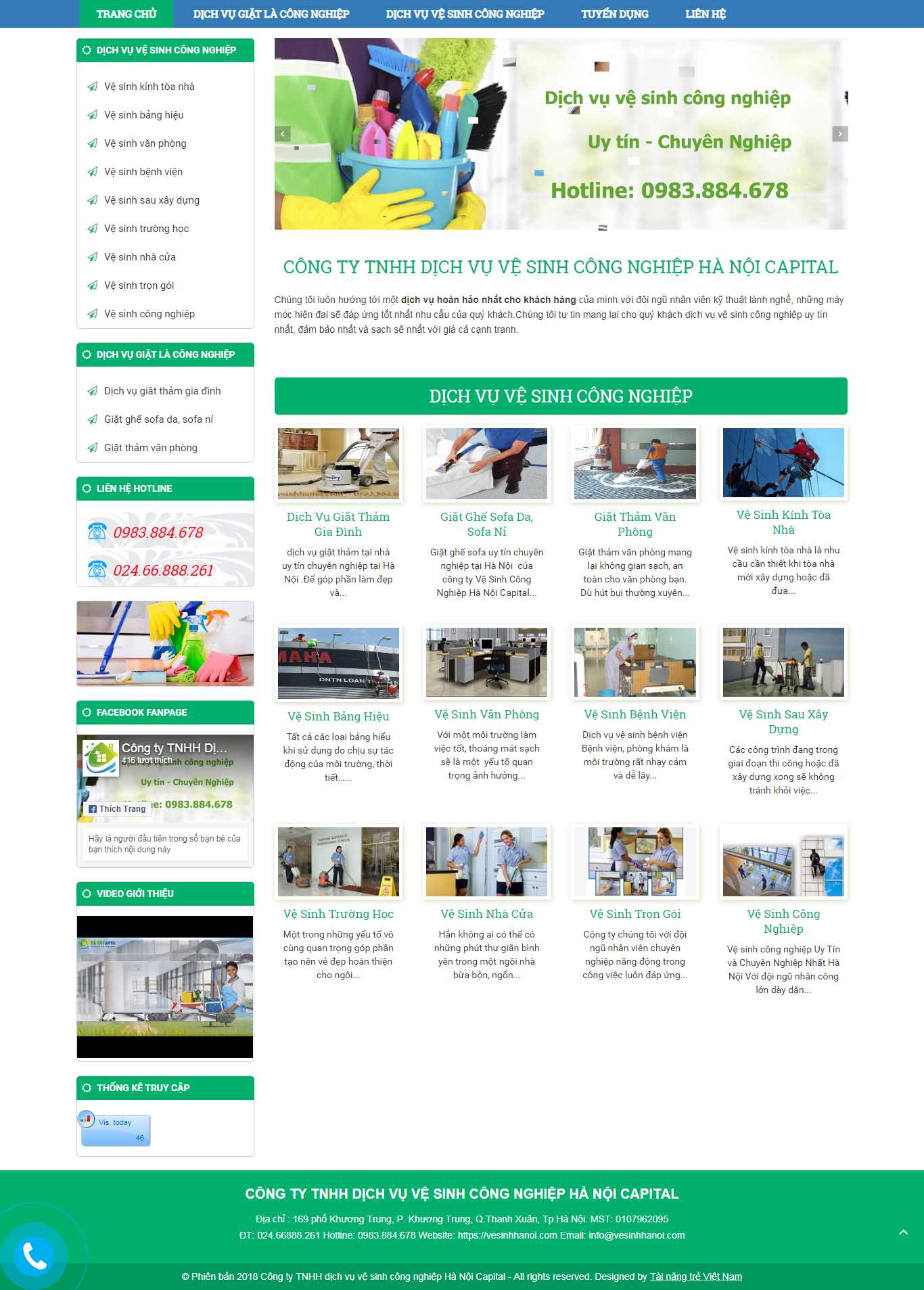 Thiết kế Web dịch vụ vesinhhanoi.com
