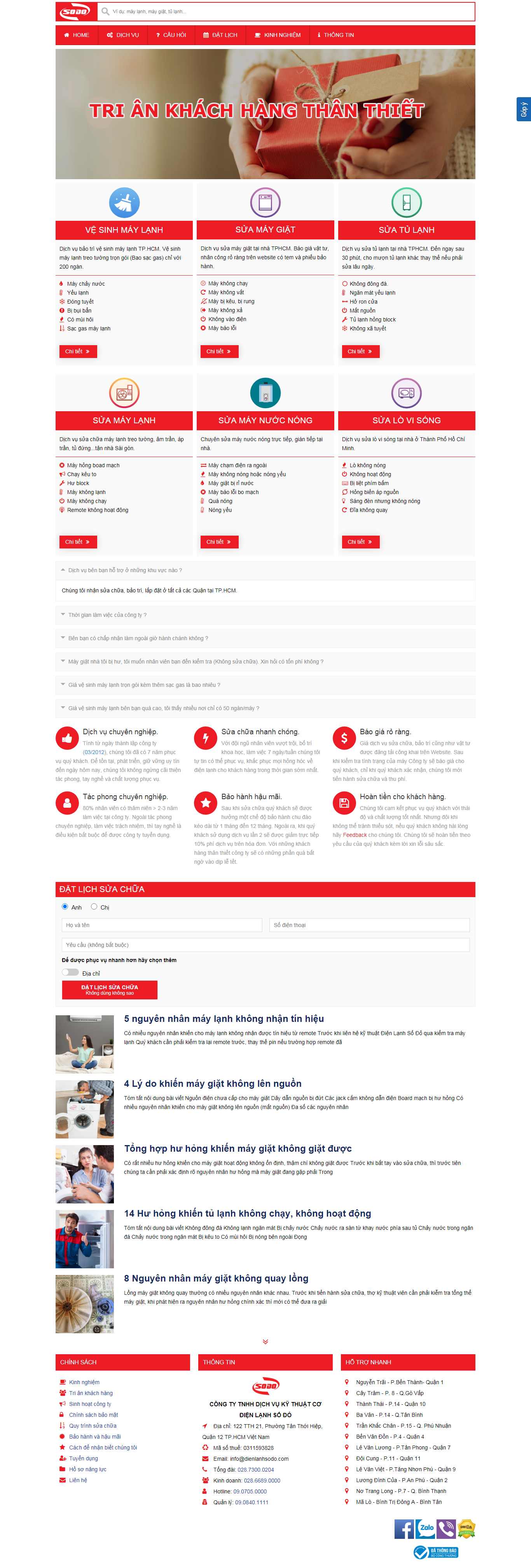 Thiết kế Web dịch vụ dienlanhsodo.com