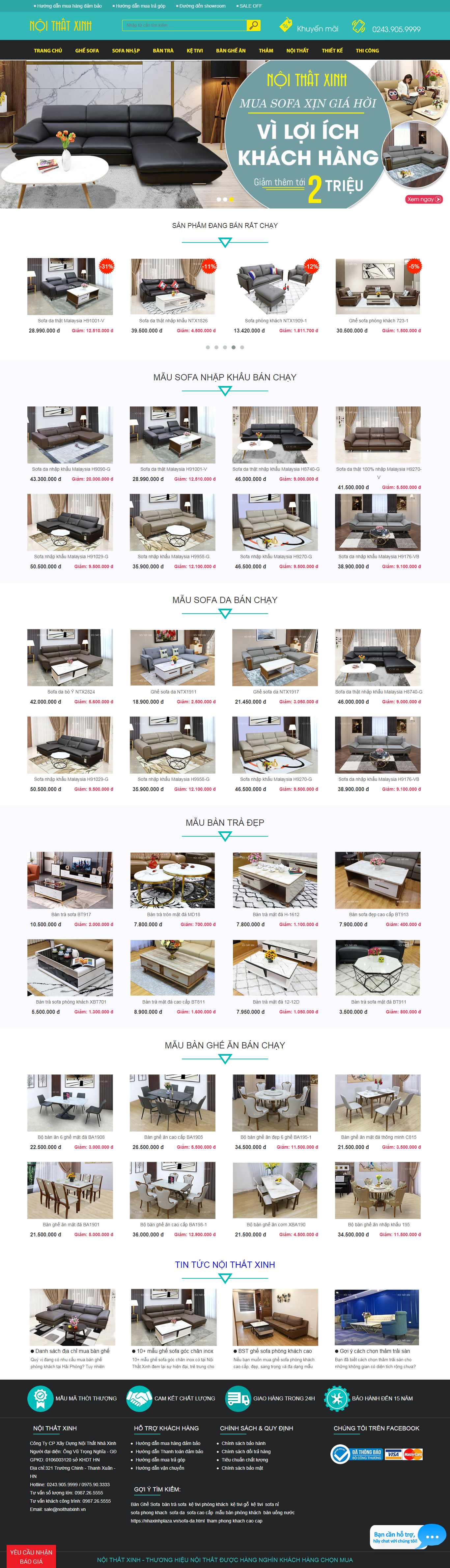 Thiết kế Web huyện thạch thất noithatxinh.vn