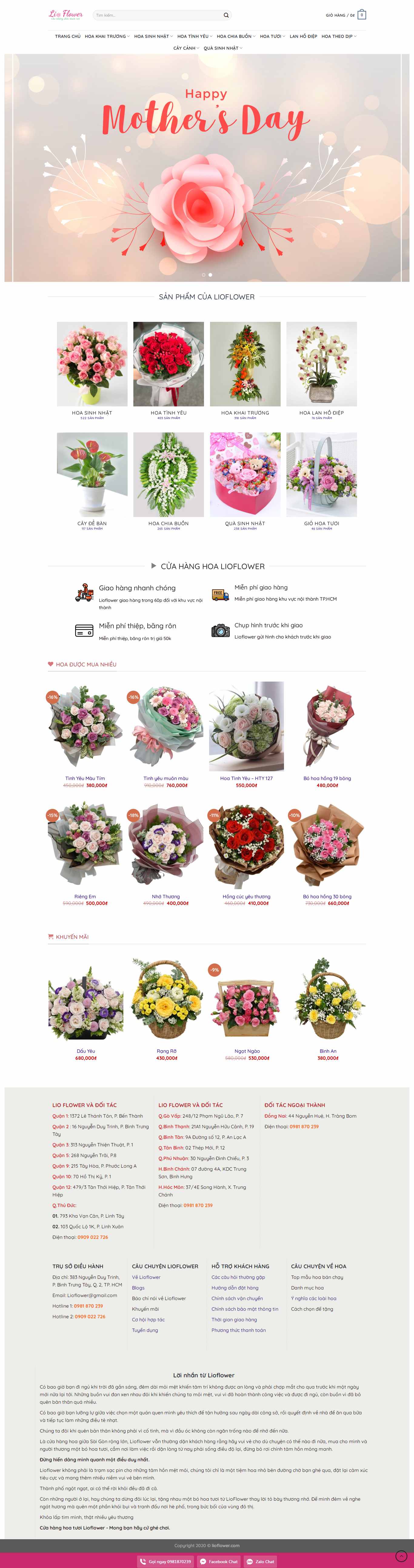 Thiết kế Web cà mau lioflower.com