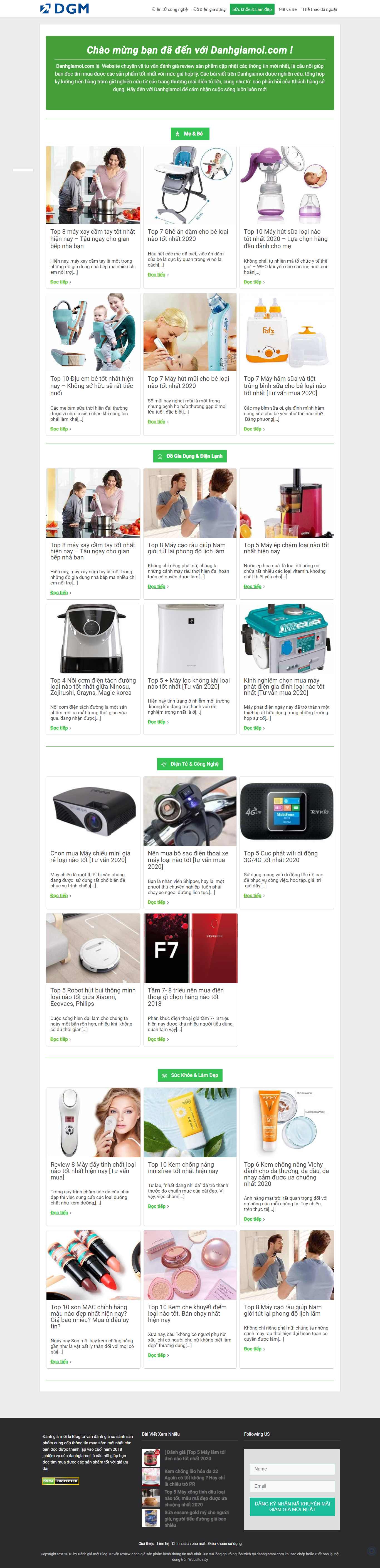 Thiết kế Web vnreview danhgiamoi.com