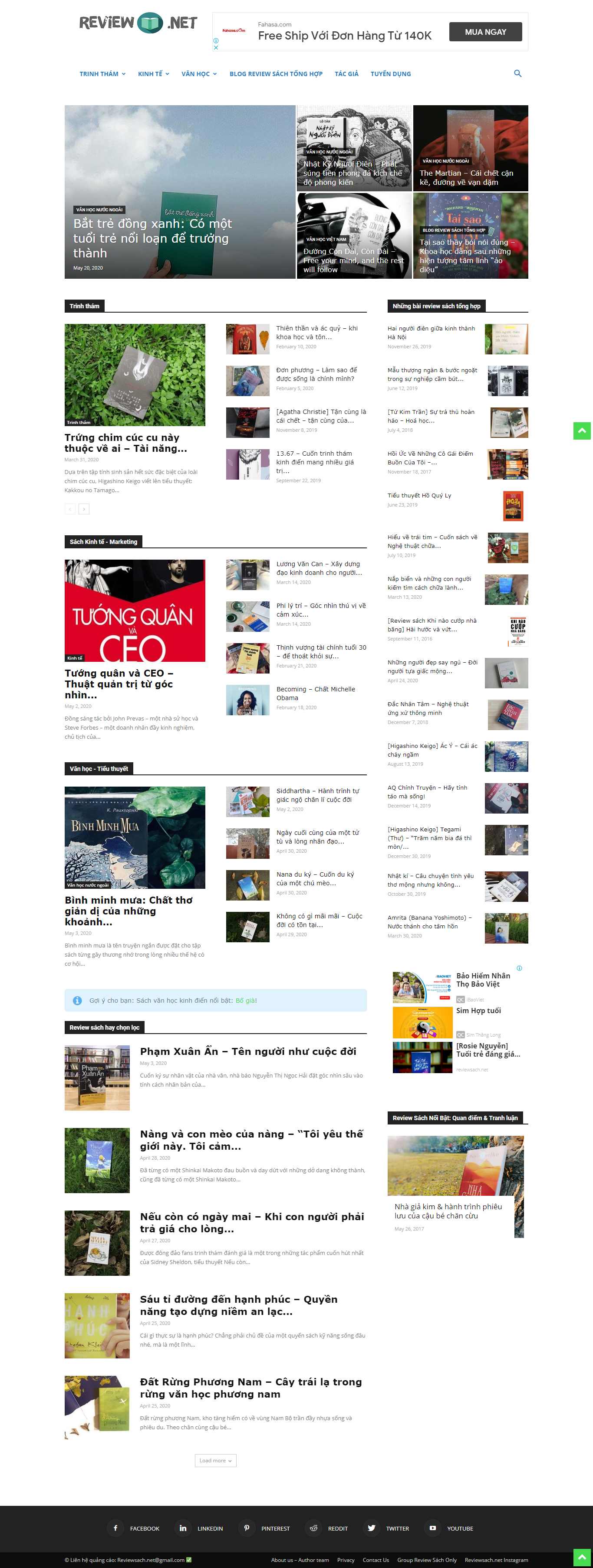 Thiết kế Web vnreview reviewsach.net