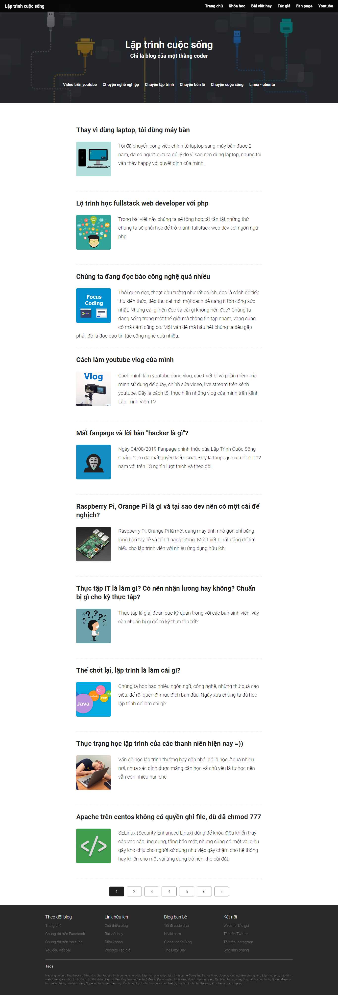 Thiết kế Web bloger laptrinhcuocsong.com