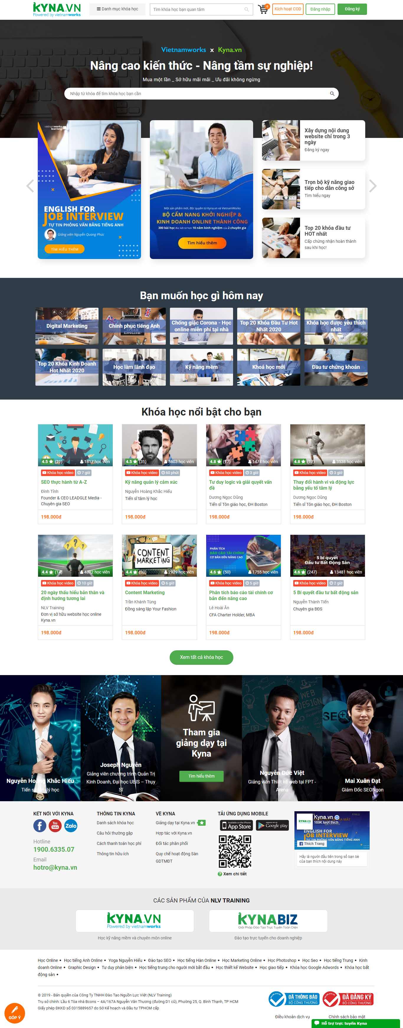 Thiết kế Web quản trị mạng kyna.vn