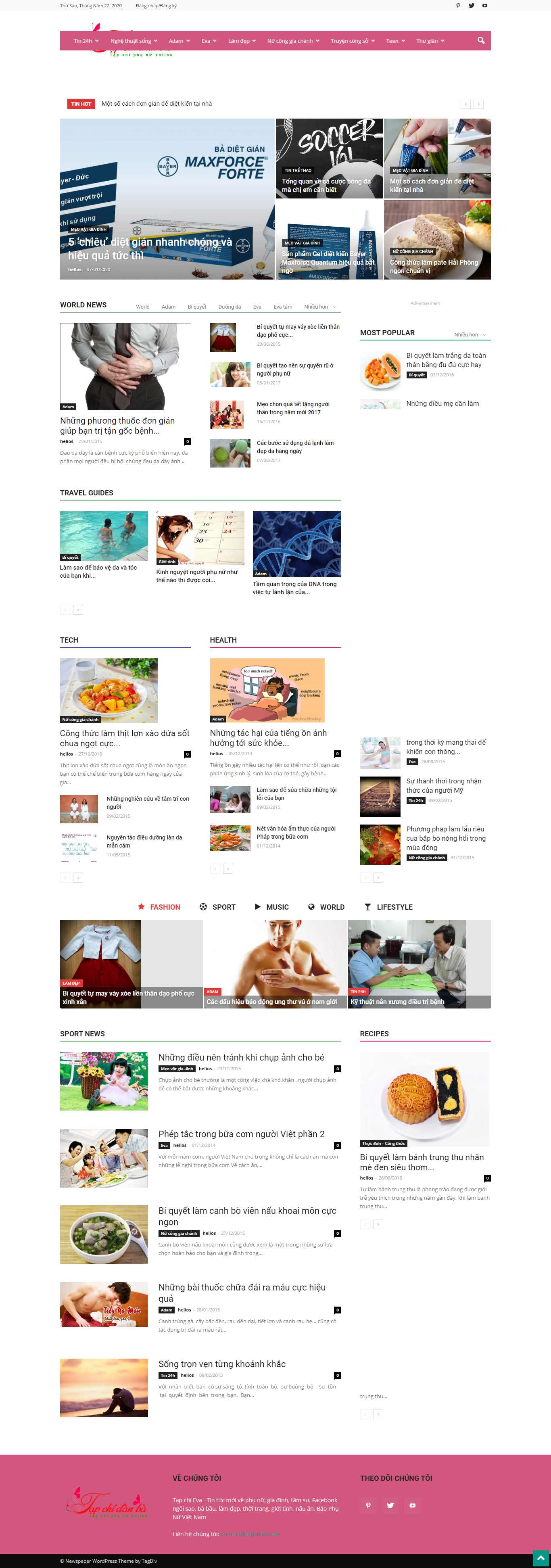 Thiết kế Web eva tapchieva.net