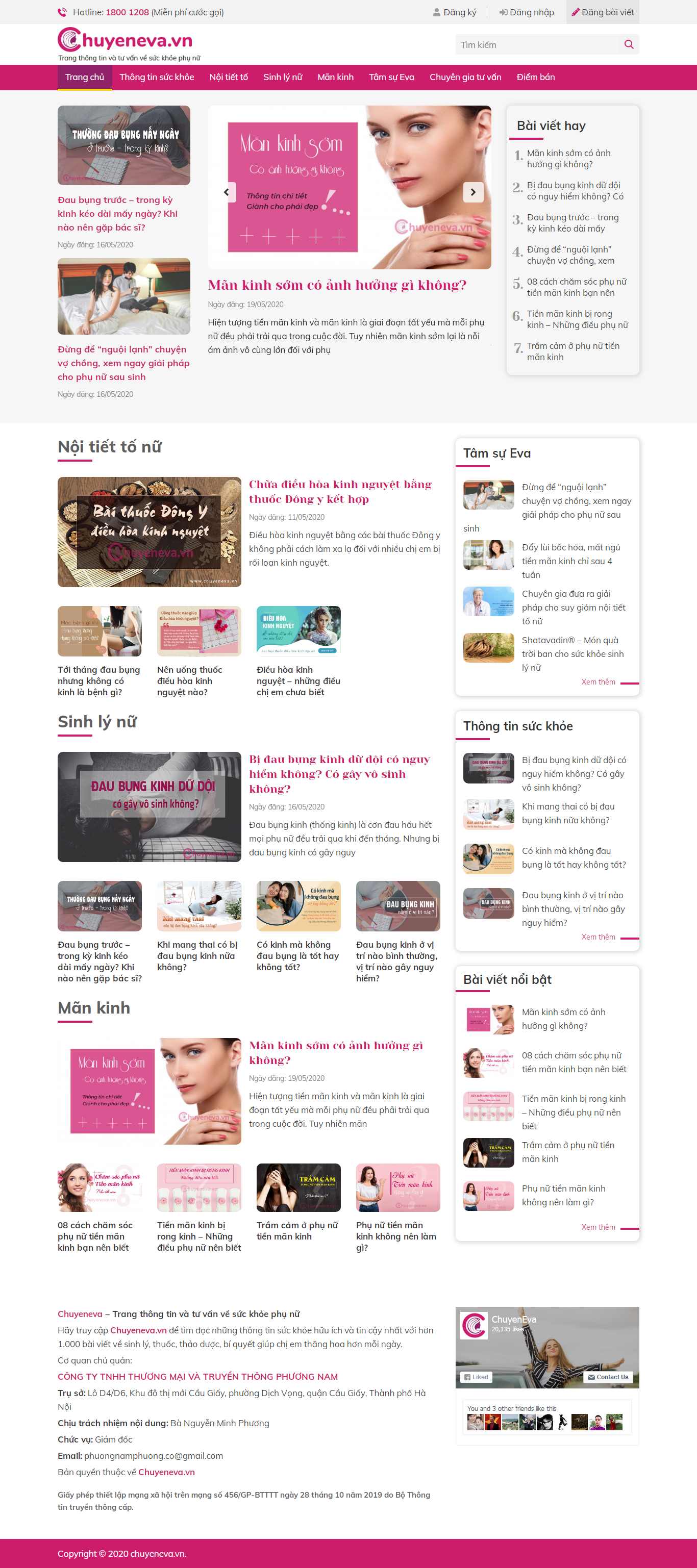 Thiết kế Web eva chuyeneva.vn