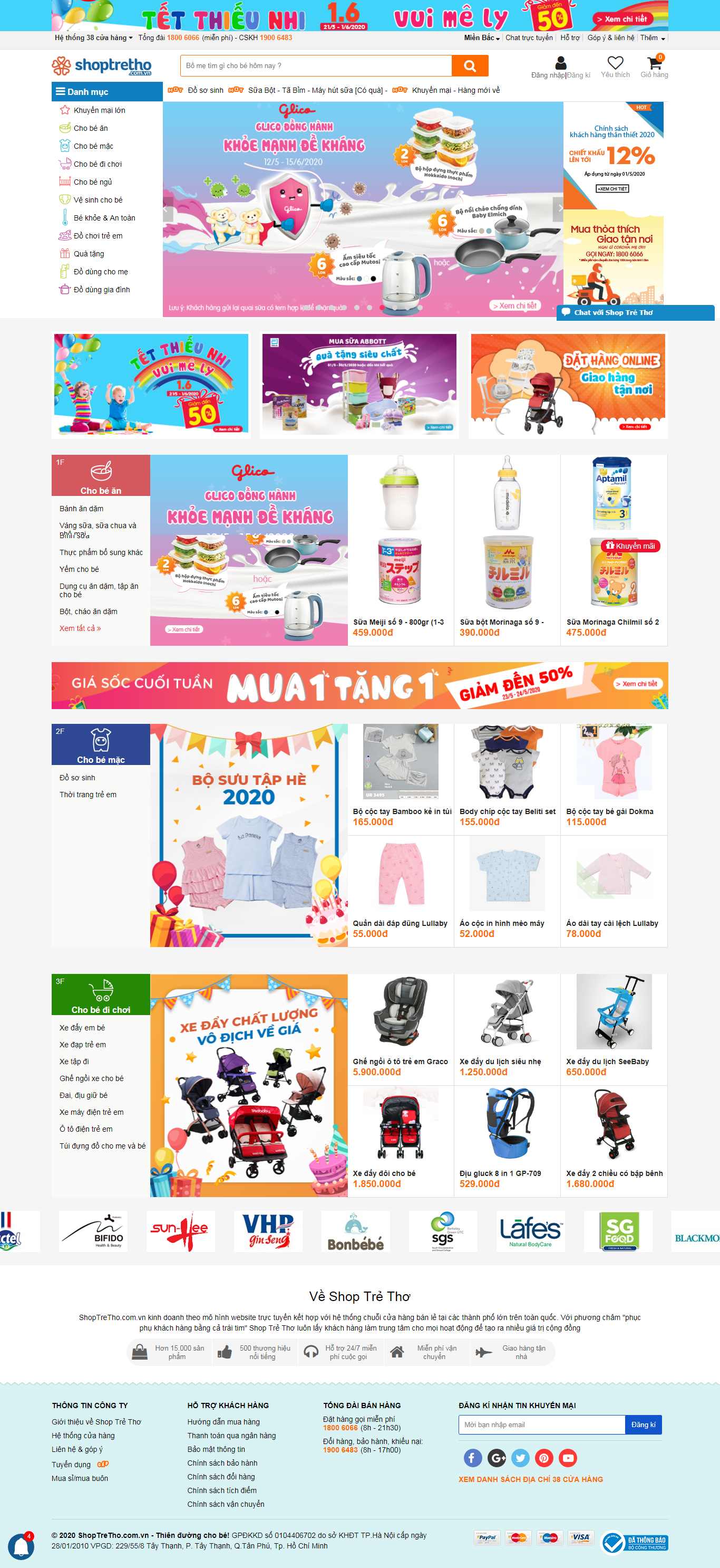 Thiết kế Web trẻ thơ shoptretho.com.vn