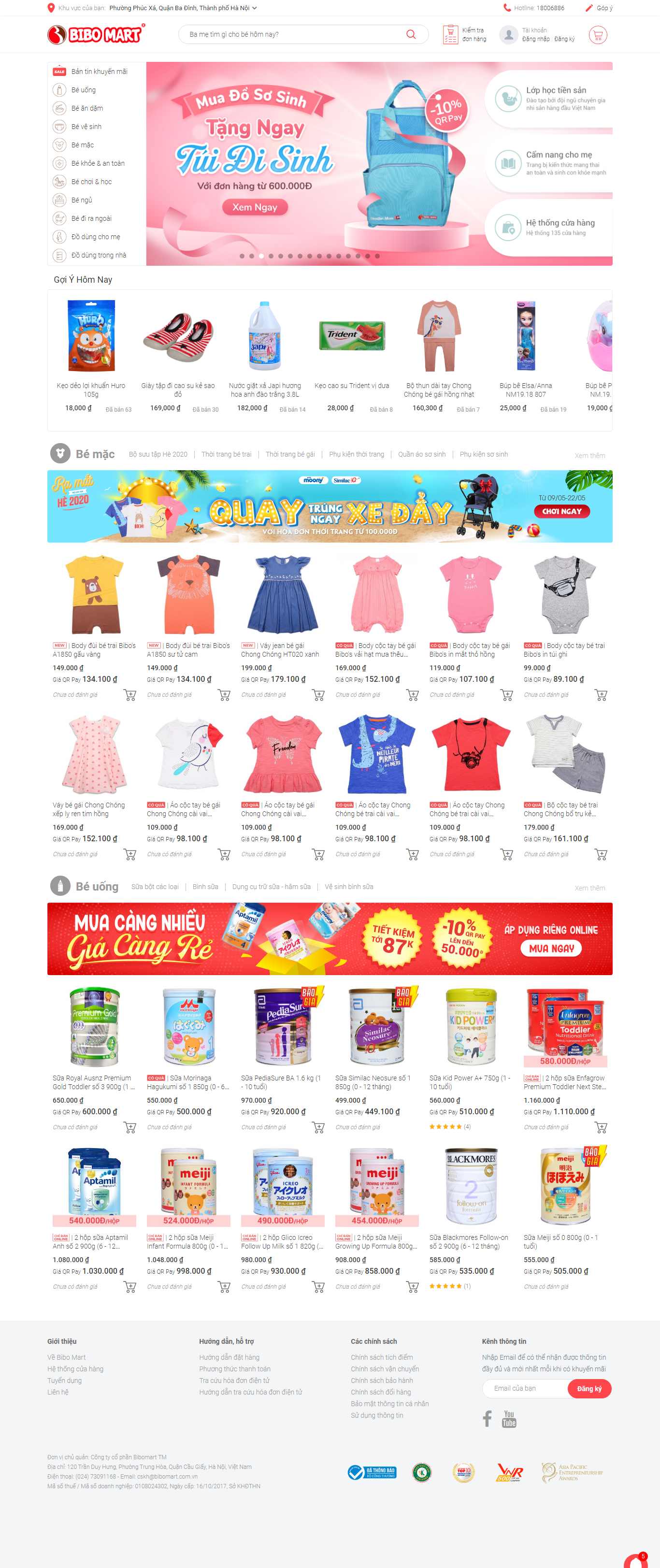 Thiết kế Web trẻ thơ bibomart.com.vn