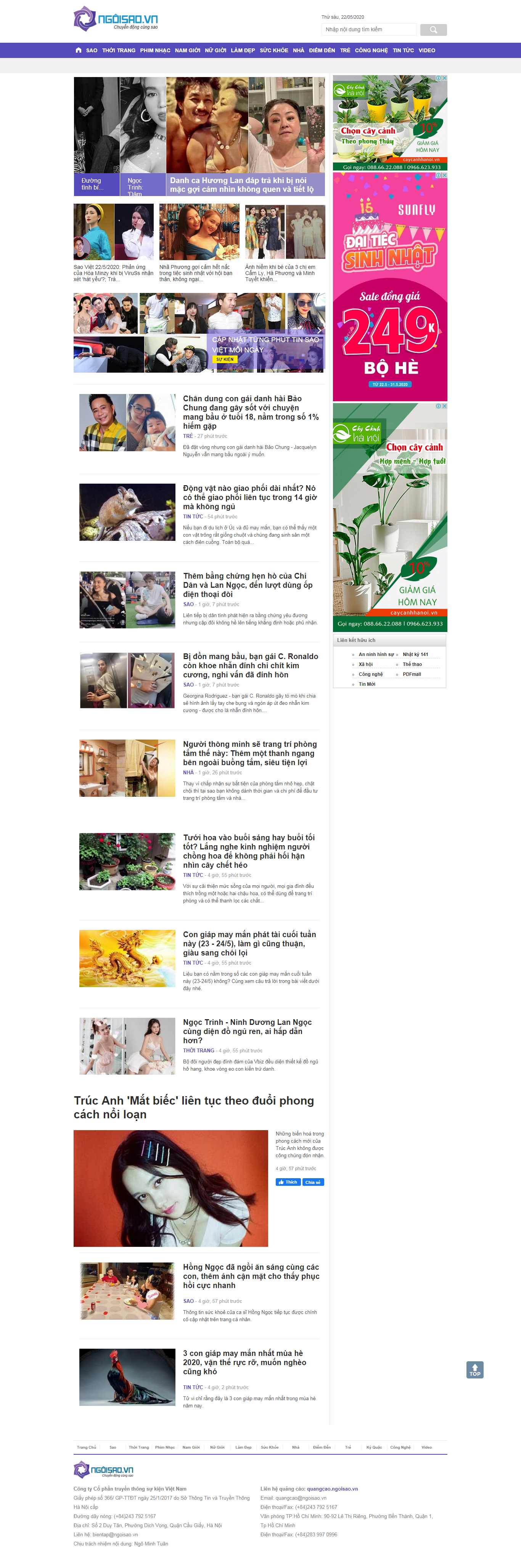 Thiết kế Web ngôi sao ngoisao.vn