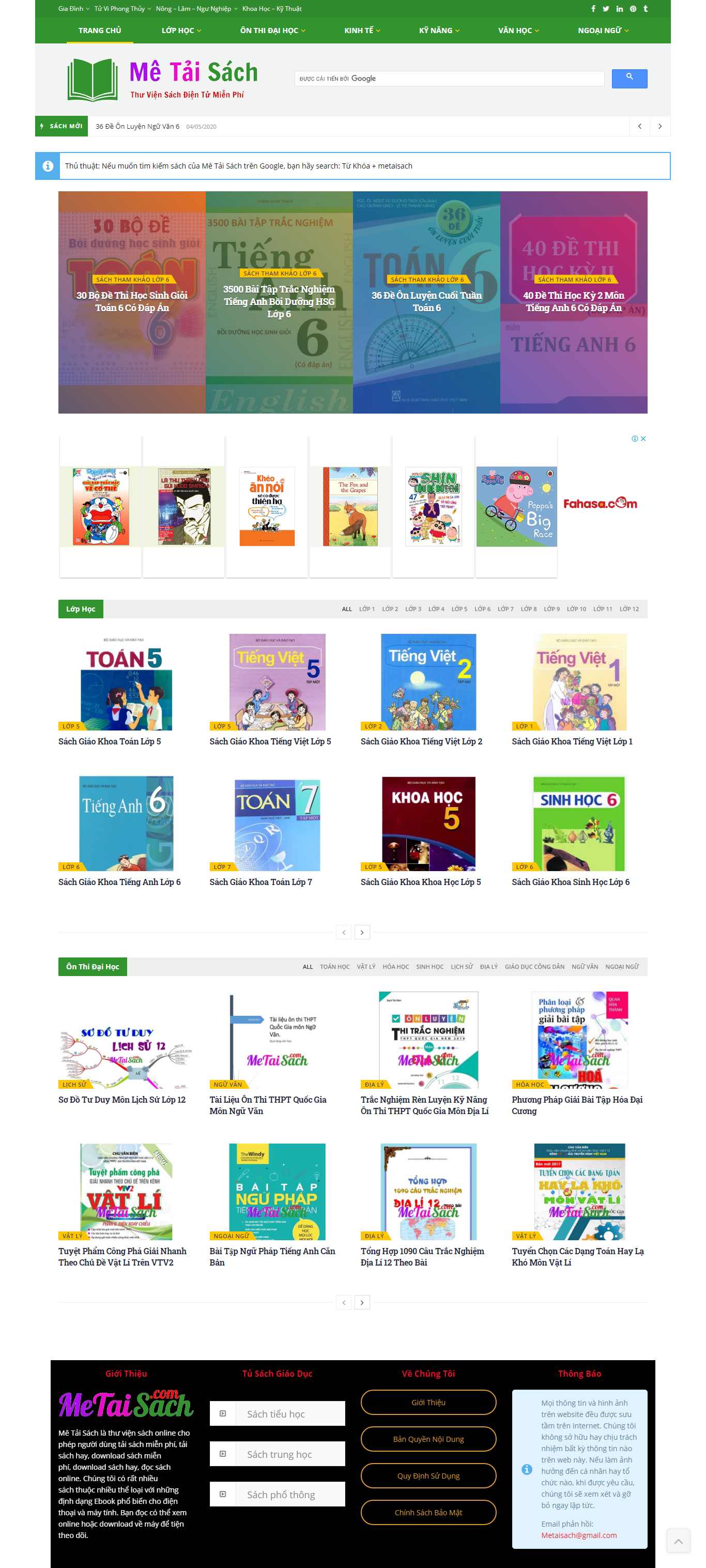 Thiết kế Web đọc sách online metaisach.com