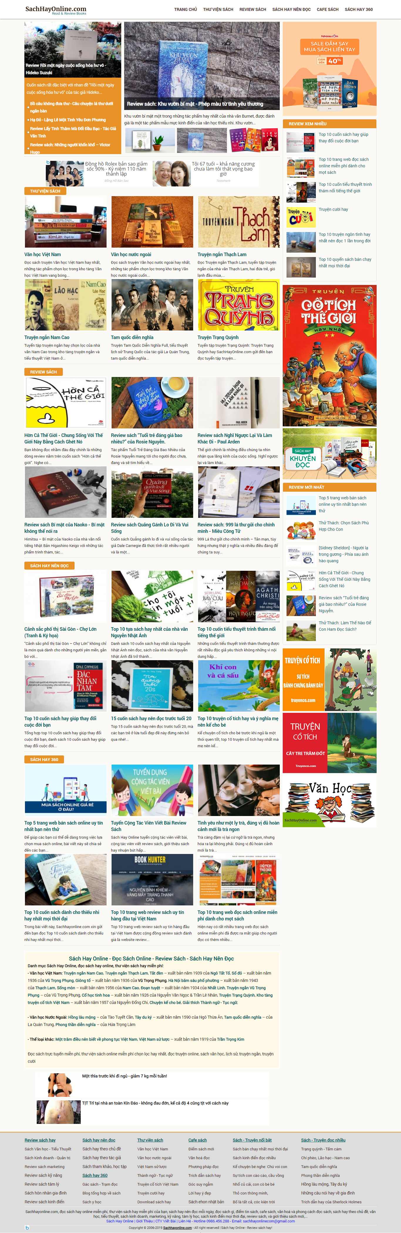 Thiết kế Web đọc sách online sachhayonline.com