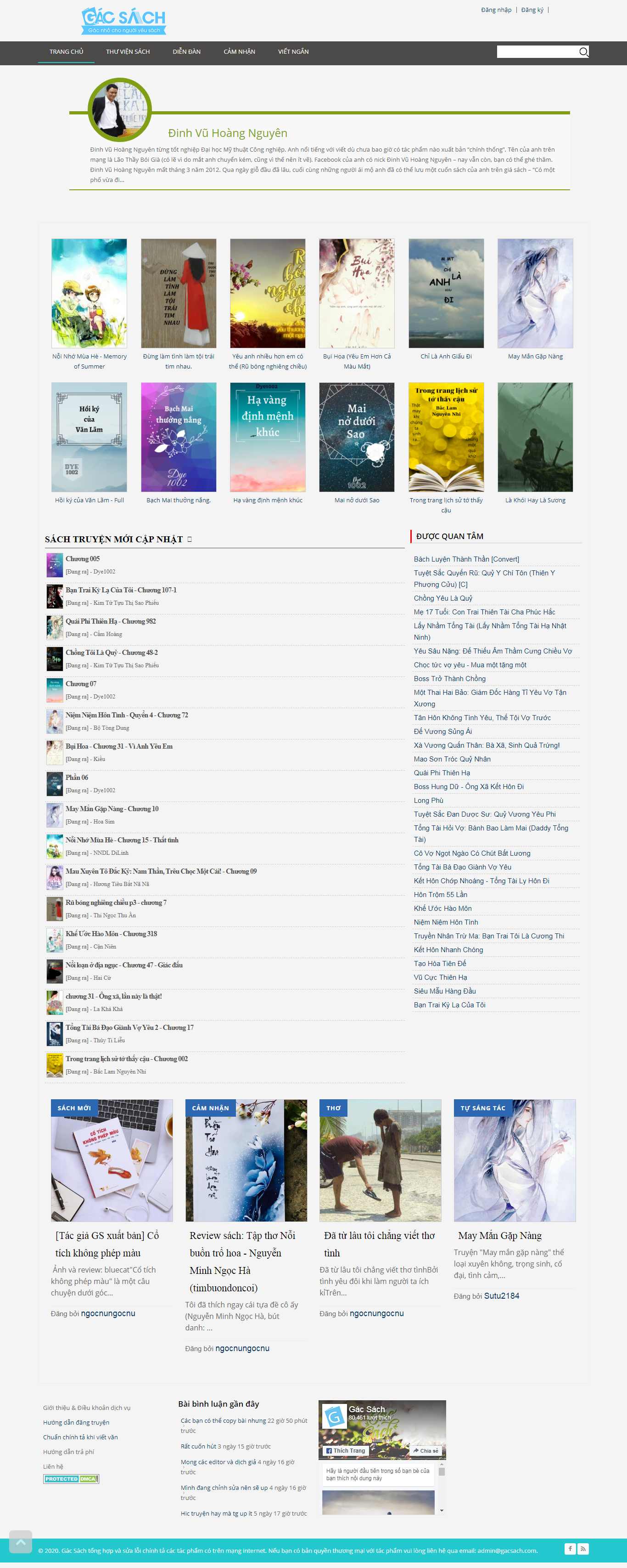 Thiết kế Web đọc sách online gacsach.com