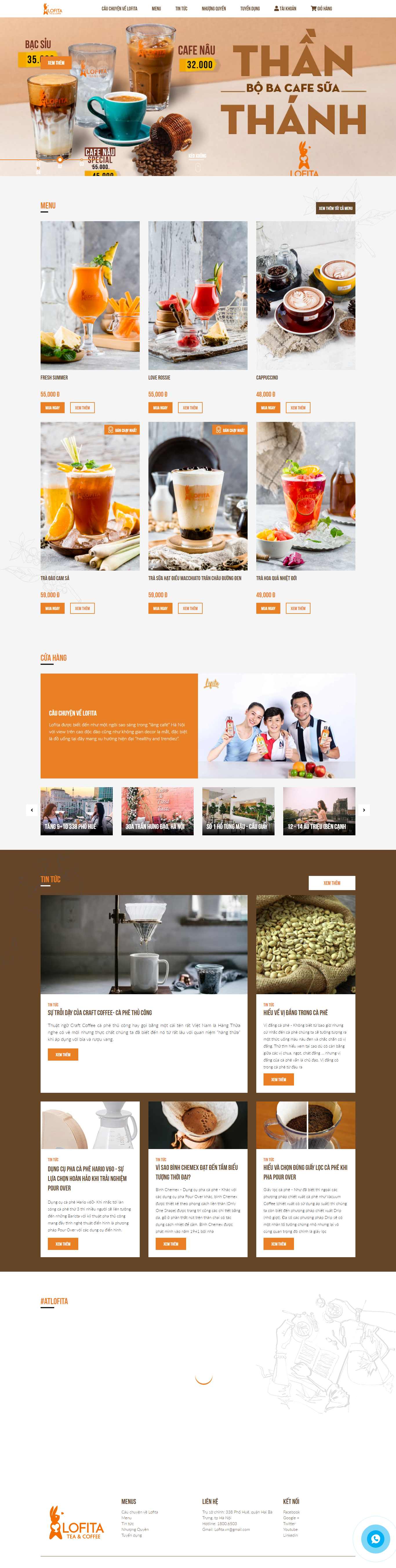 Thiết kế Web cafef lofita.vn