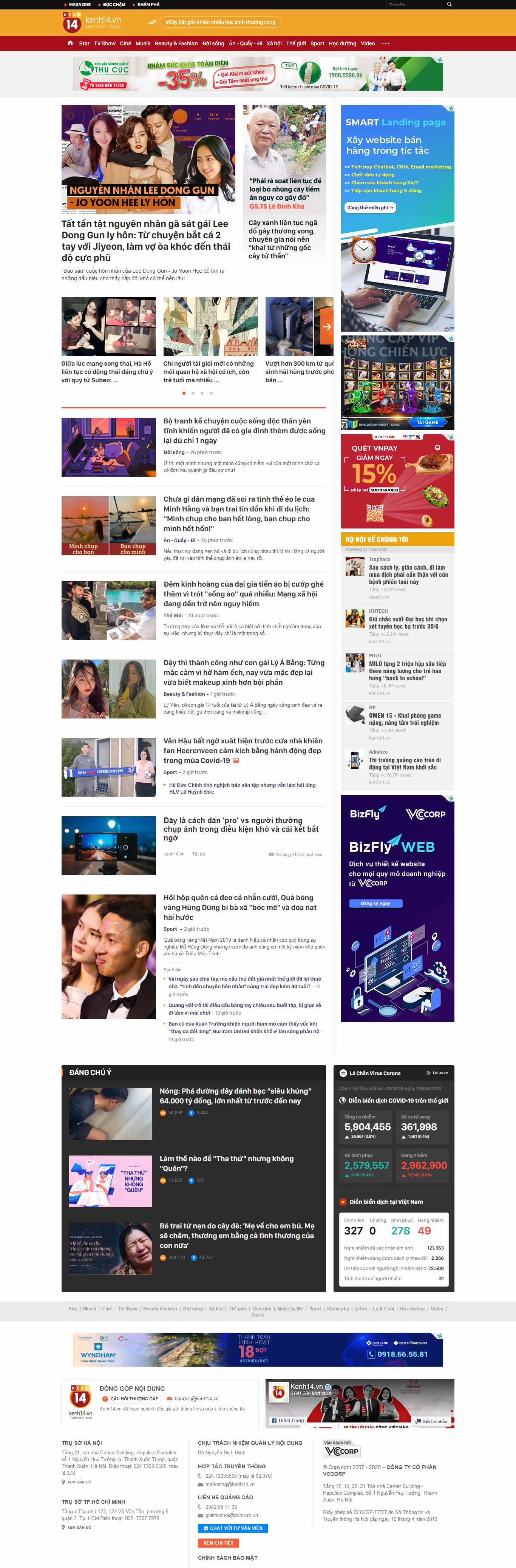 Thiết kế Web kệnh 14 kenh14.vn