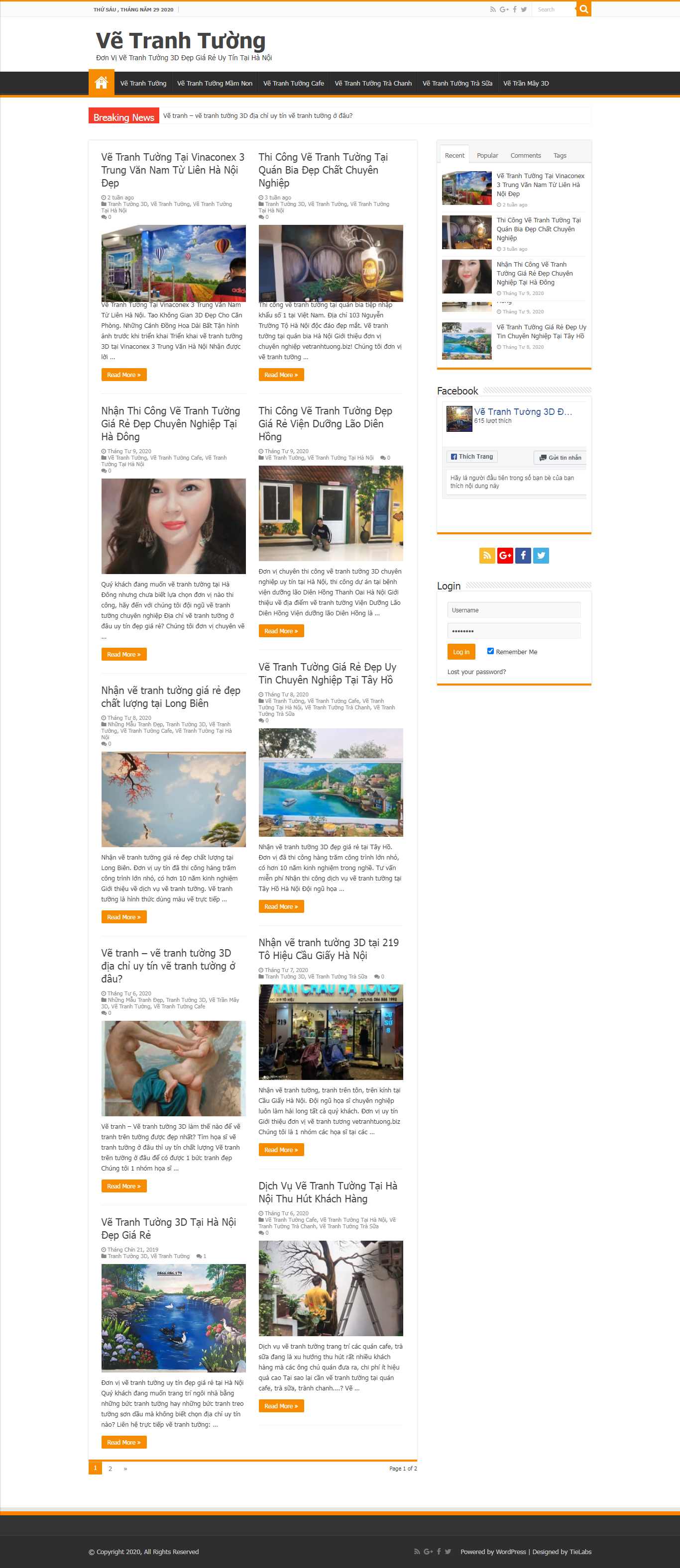 Thiết kế Web điện ảnh - nhạc - họa vetranhtuong.biz