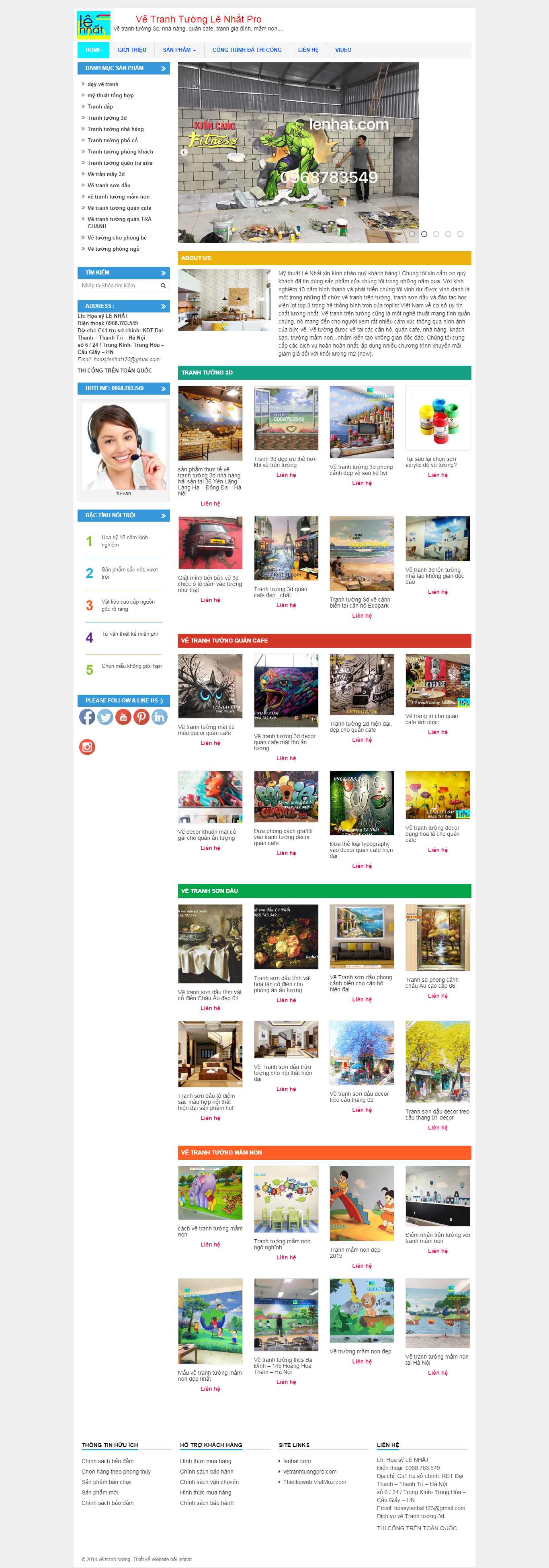 Thiết kế Web điện ảnh - nhạc - họa lenhat.com