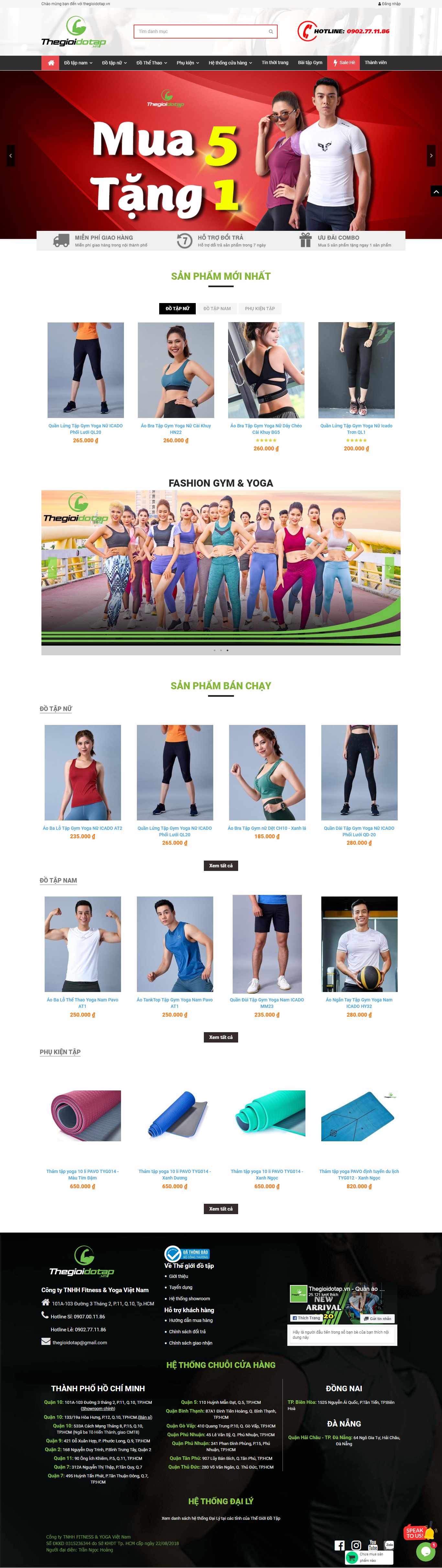 Thiết kế Web đồ thể thao thegioidotap.vn